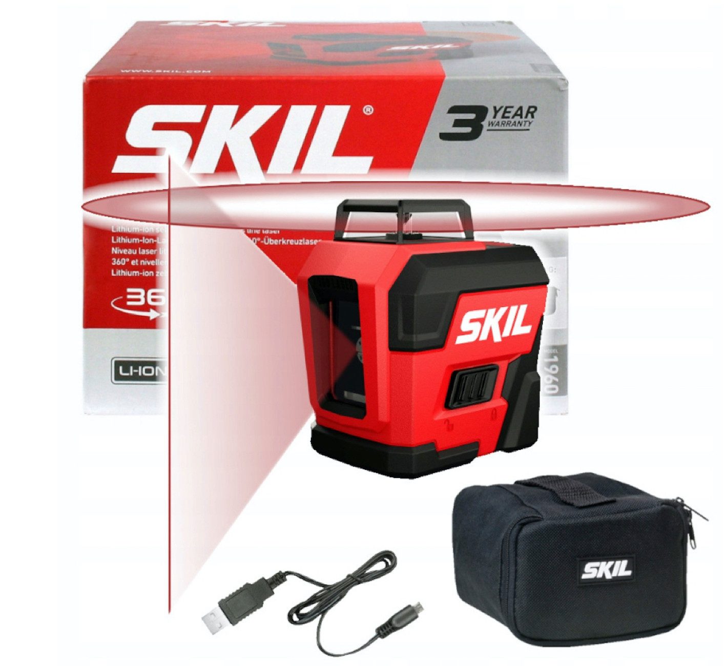 SKIL Kreuzlinienlaser SKIL Kreuzlinienlaser 1960 DA 20m rot 360° MT1E1960DA, (SKIL Kreuzlinienlaser 1960 DA 20m rot 360° MT1E1960DA)