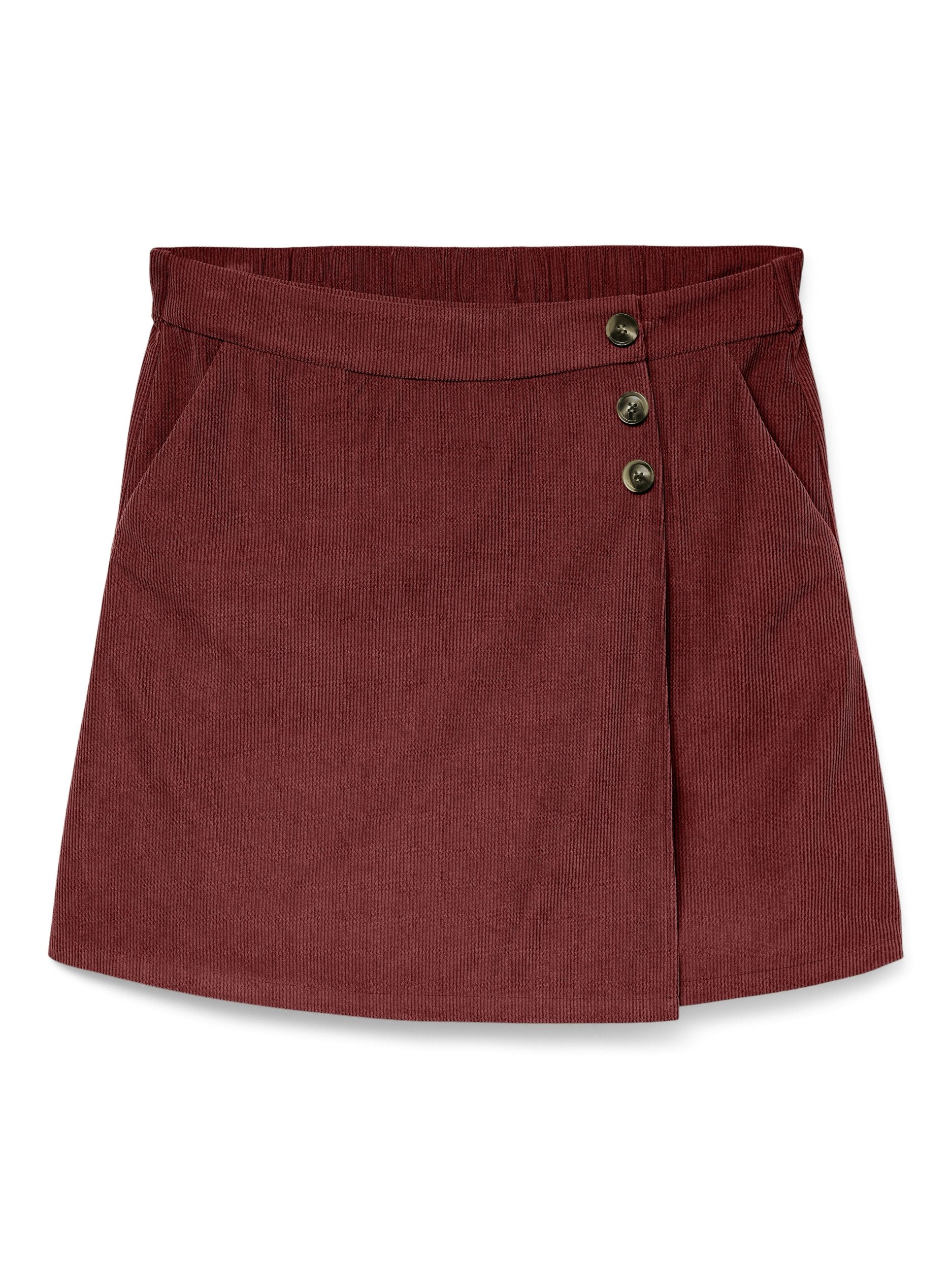 Vero Moda Bleistiftrock VMELLY HW SHORT WRAP SKIRT WVN GA Syrah