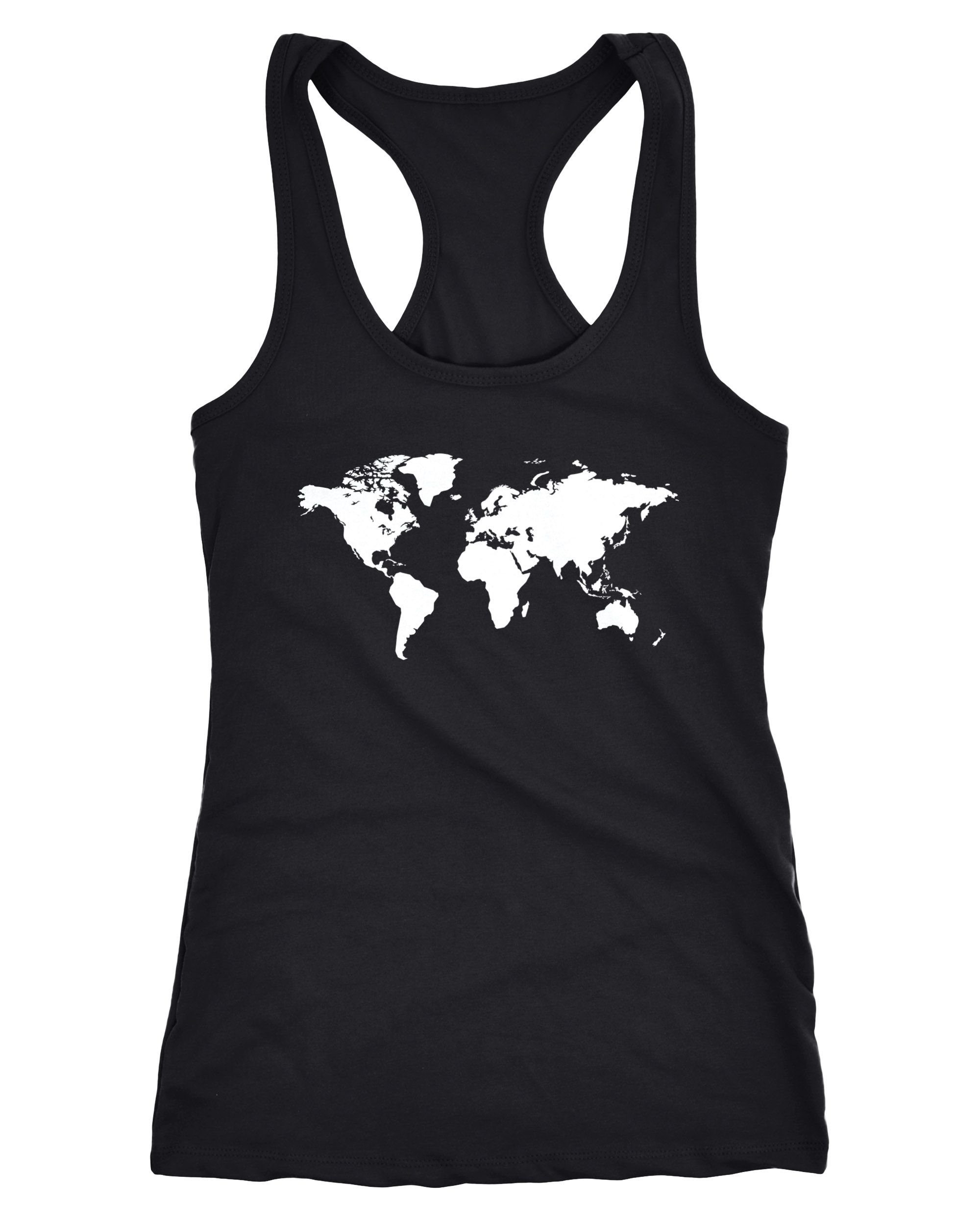 Neverless Tanktop Damen Tank Top Weltkarte günstig online kaufen