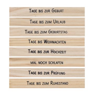 Spetebo Countdown Kalender Countdown Würfel aus Holz weiß - 18 cm, Noname, Würfel mit 8 Sprüchen