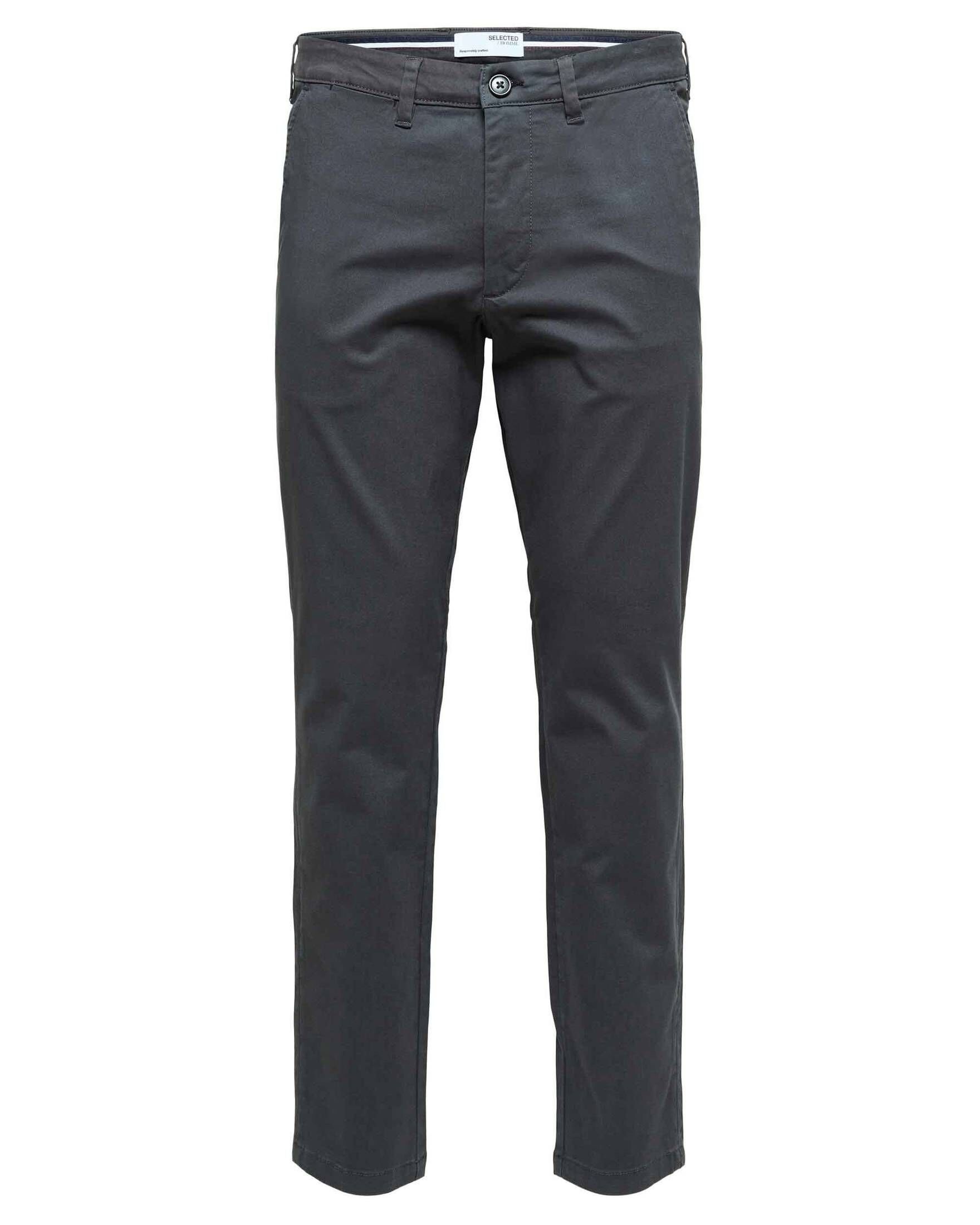 Chinohose SLHSLIM-MILES (1-tlg) (14) anthrazit HOMME Herren SELECTED Chinohose FLEX