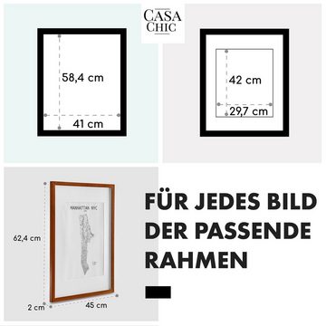 Casa Chic Bilderrahmen Kenton Bilderrahmen rechteckig DIN A2 Passepartout Plexiglas, (Set)