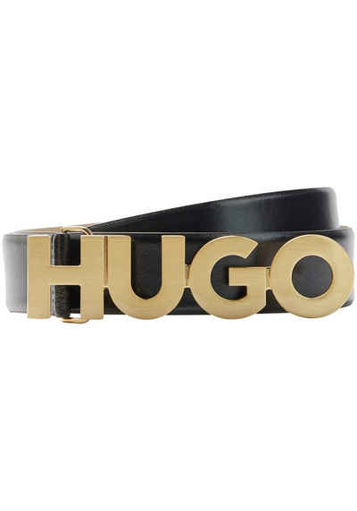HUGO Ledergürtel mit Logo-Schliesse