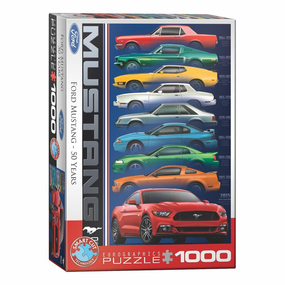 Puzzle EUROGRAPHICS 50 Jahre Mustang, Ford 1000 Puzzleteile
