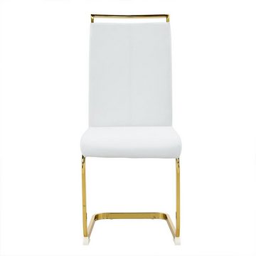 XDeer Esszimmerstuhl 4 Set Esszimmerstühle Wasserdichter Stuhl Einfacher, Und Eleganter Stuhl Pu Kunstleder Gepolstert Side Chair Weiß