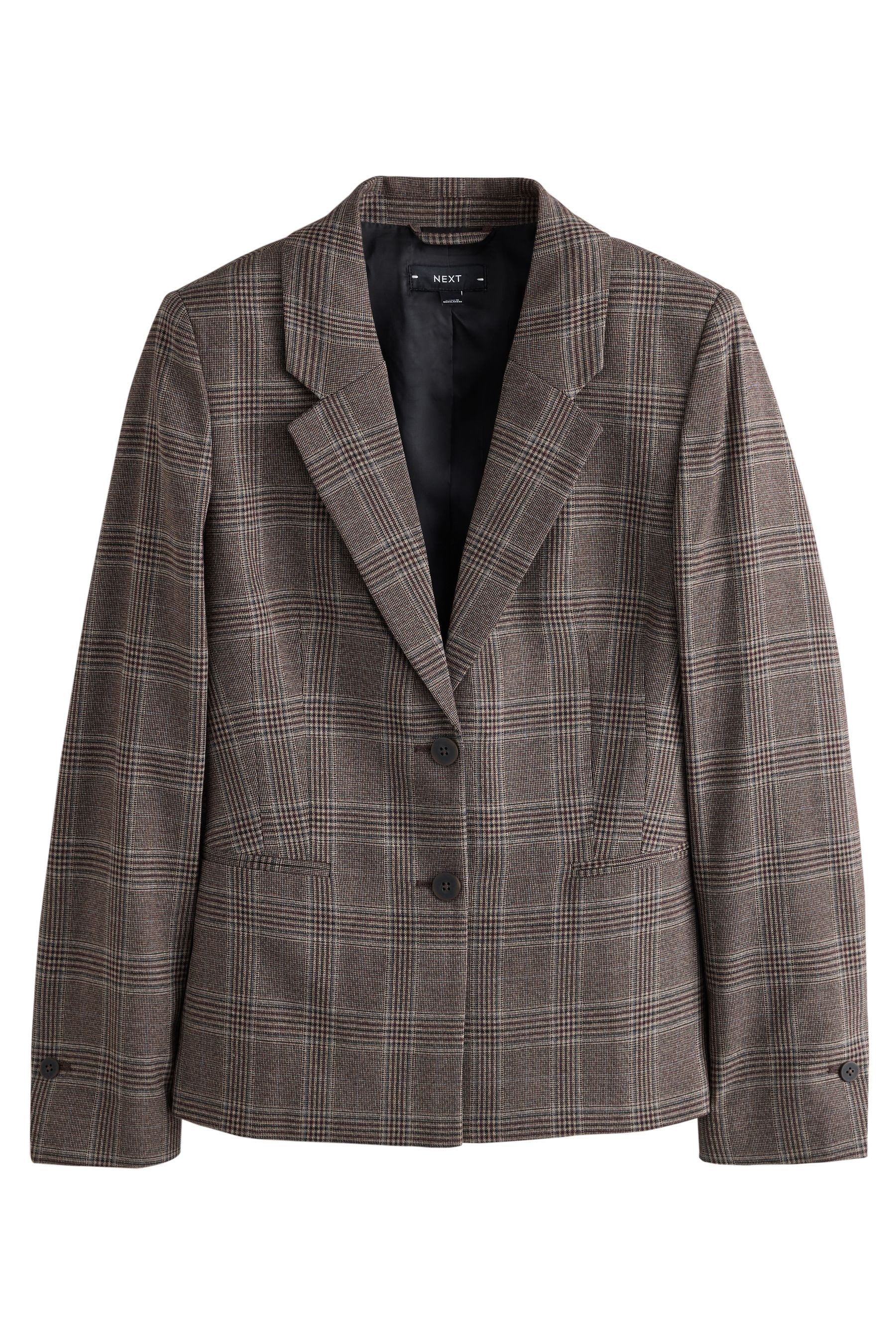 Next Jackenblazer Einreihiger Blazer mit Karomuster (1-tlg)