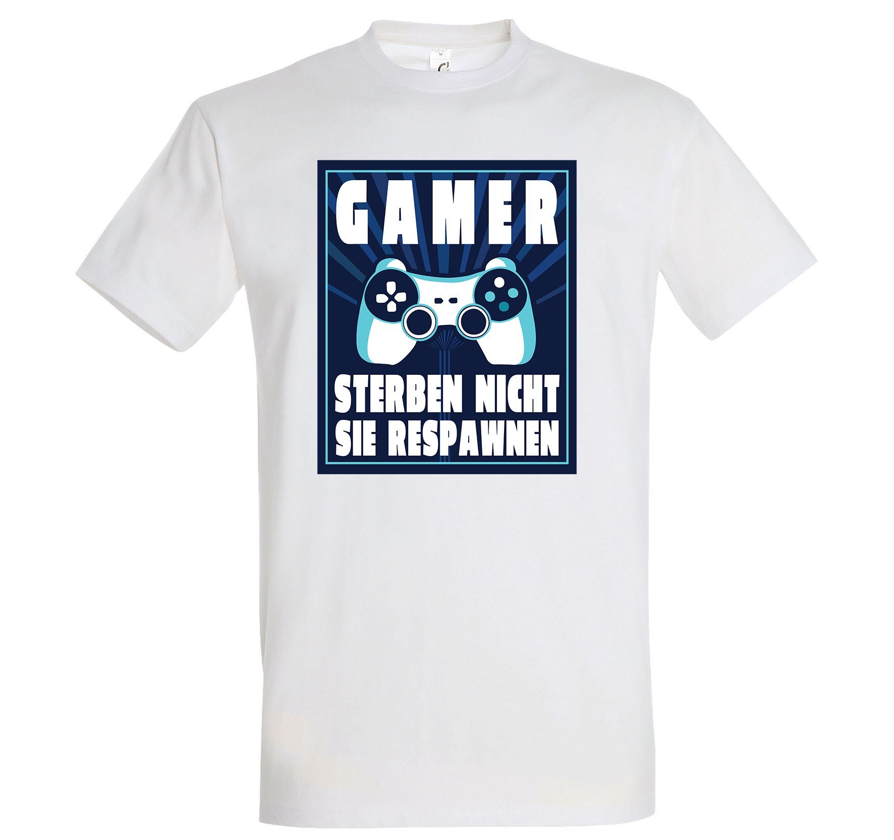 Youth Designz T-Shirt "Gamer Sterben Nicht, Sie Respawnen" Herren T-Shirt mit lustigem Spruch Weiß