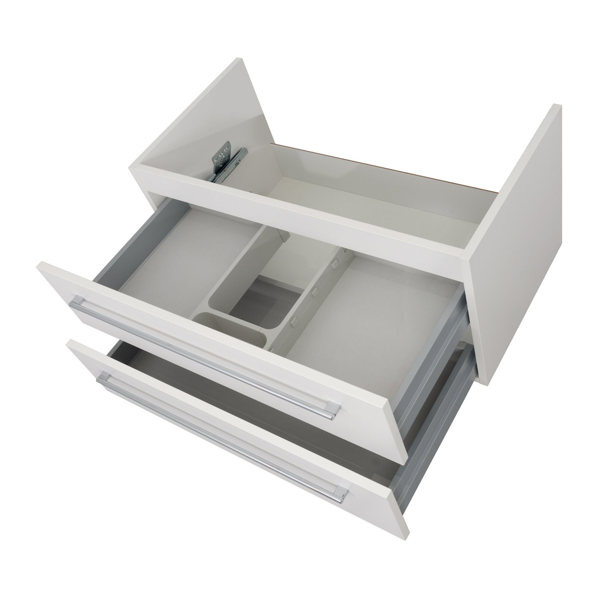 badselekt Waschbeckenunterschrank Weiß 100 Villeroy 2.0 cm Unterschrank für Boch Waschbecken SUBWAY und Hochglanz