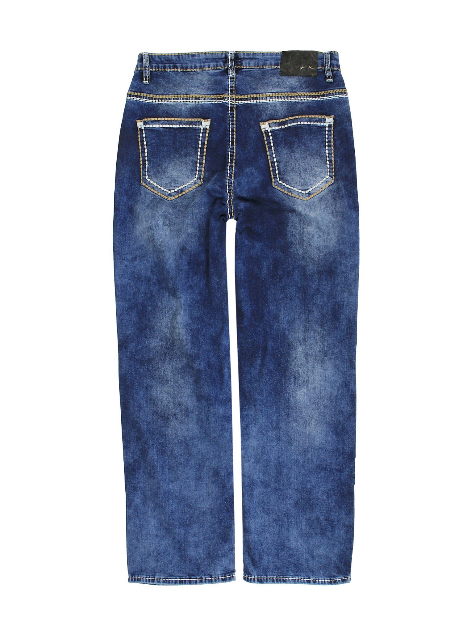 LV-503 mit Übergrößen Lavecchia stoneblau Jeanshose & Comfort-fit-Jeans Herren Naht dicker Stretch Elasthan