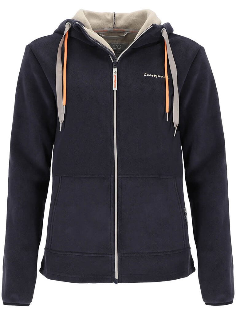 Coastguard Fleecejacke 50939 Damen Jacke gebondet mit angeschnittener Kapuze und Reißverschluss