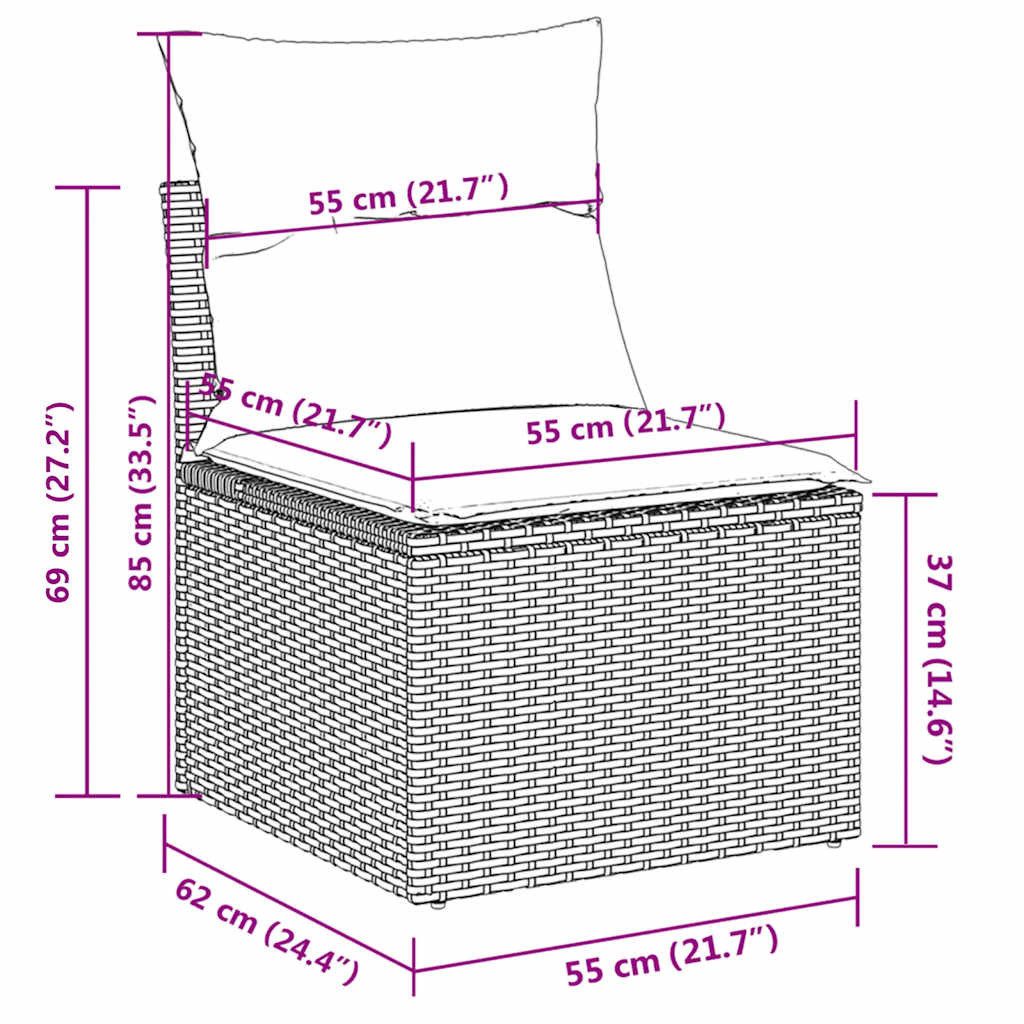 vidaXL Gartenlounge-Set 7-tlg. Garten-Sofagarnitur mit Kissen günstig online kaufen
