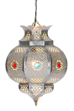 Marrakesch Orient & Mediterran Interior Deckenleuchte Orientalische Lampe Pendelleuchte Amadou Silber 35cm