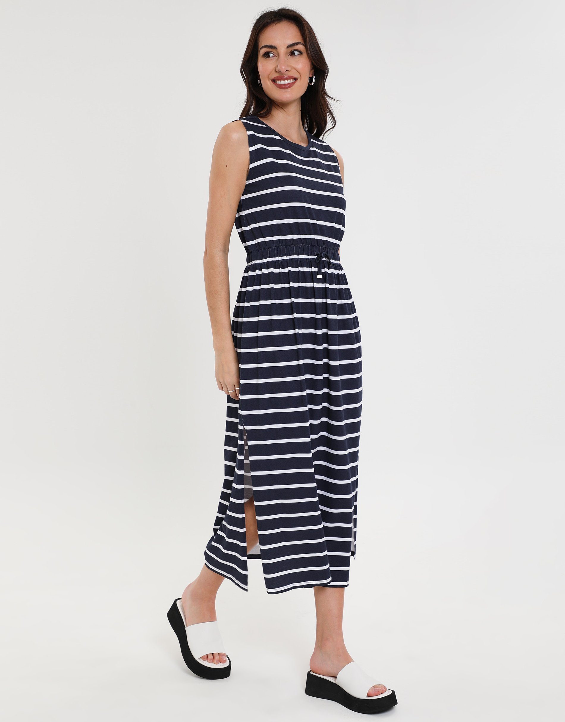 Threadbare Sommerkleid THB Hopper Midi Dress Stripe - gestreift