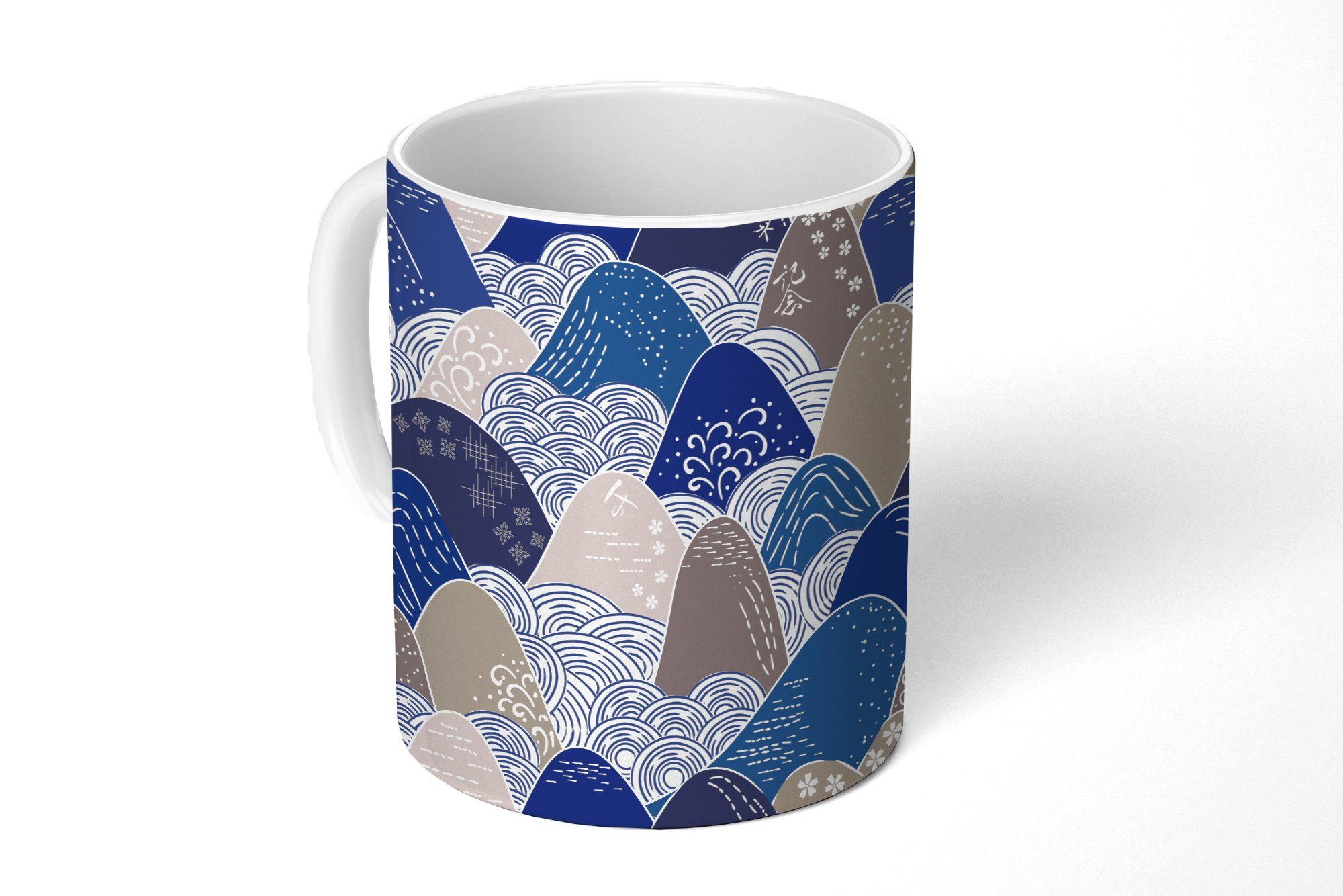 MuchoWow Tasse Berg - Pastell - Japanisch - Muster, Keramik, Kaffeetassen, Teetasse, Becher, Teetasse, Geschenk