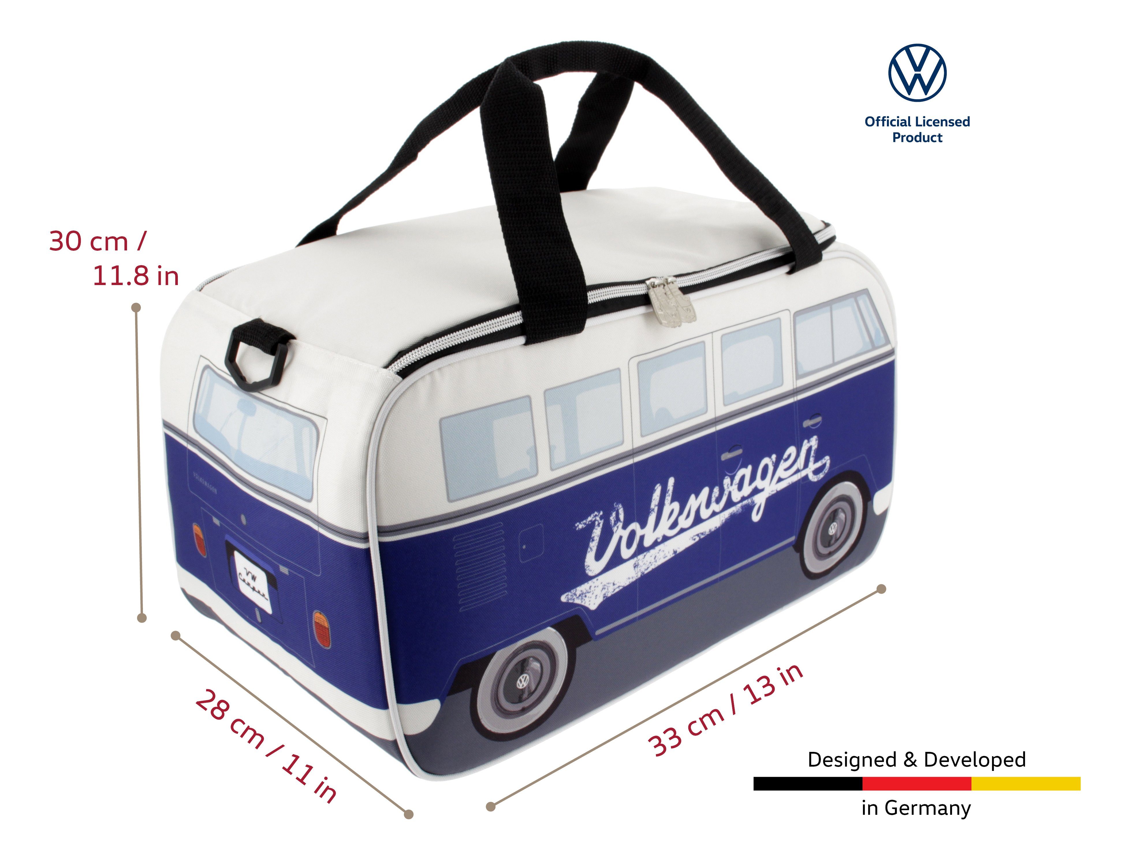 Thermotasche Collection Bulli Weiß/Blau Bus im by Design, Picknick-Tasche, T1 Volkswagen 25L Kühltasche VW BRISA isolierte