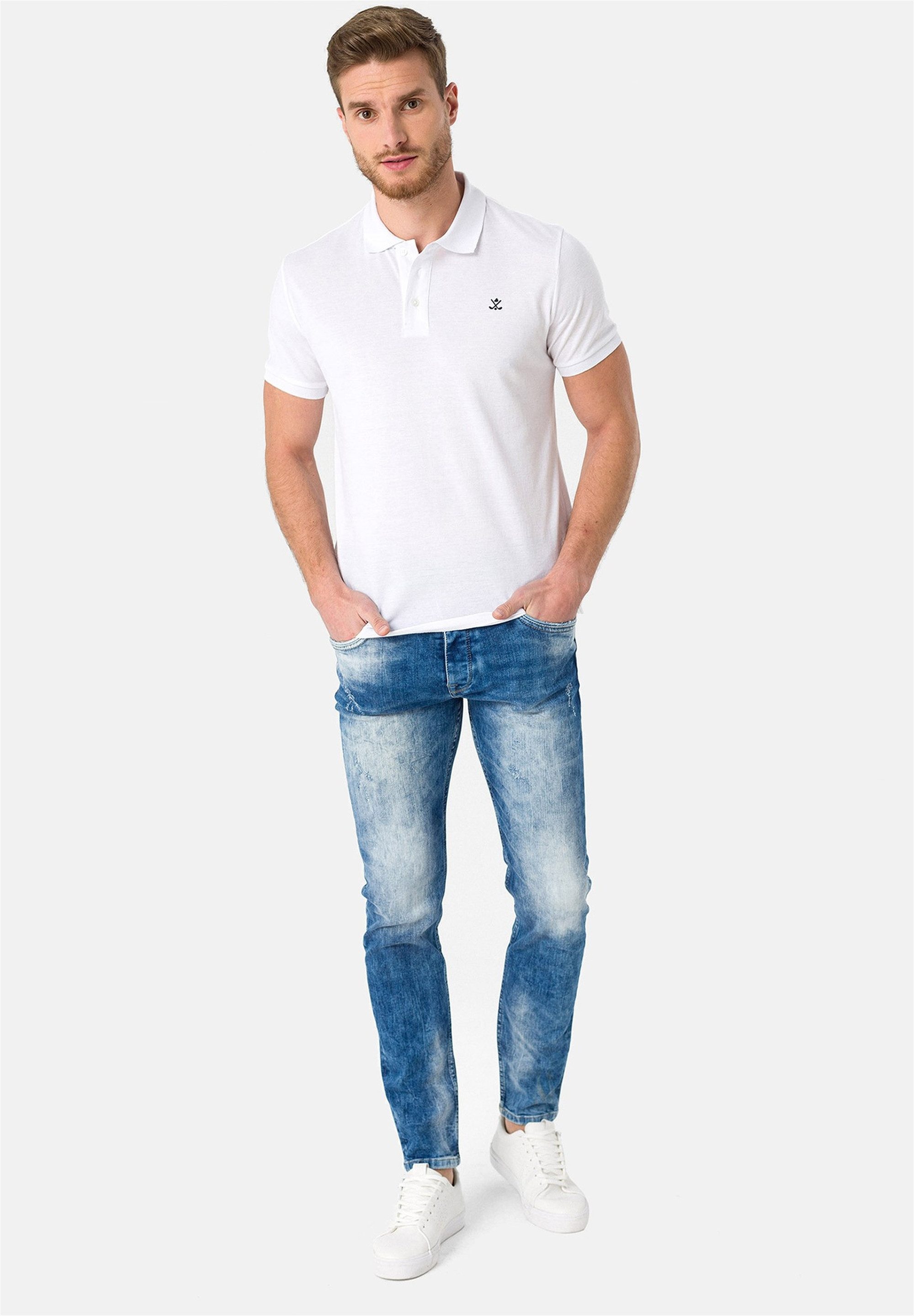 SIR RAYMOND TAILOR Poloshirt Wheaton (1-tlg) mit klassischem Kragen und kurzer Knopfleiste