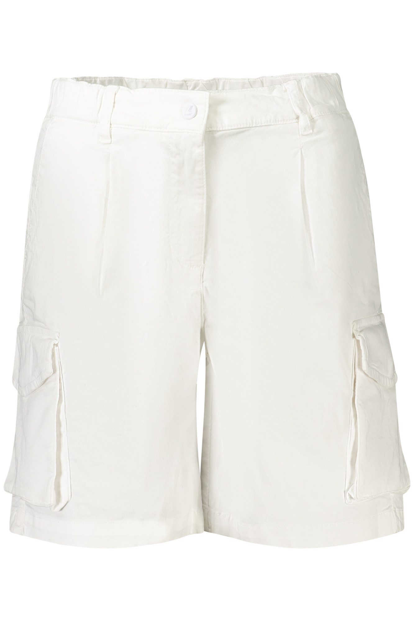K-WAY 5-Pocket-Hose Weiße Damen Bermuda-Shorts mit Cargotaschen und flexiblem Bund