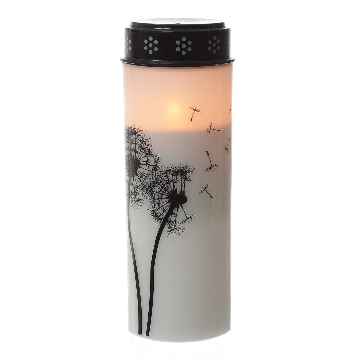 MARELIDA LED-Kerze LED Grablicht Grabkerze Pusteblume bis 2500 Std. Friedhofskerze 21cm, LED Classic, amber