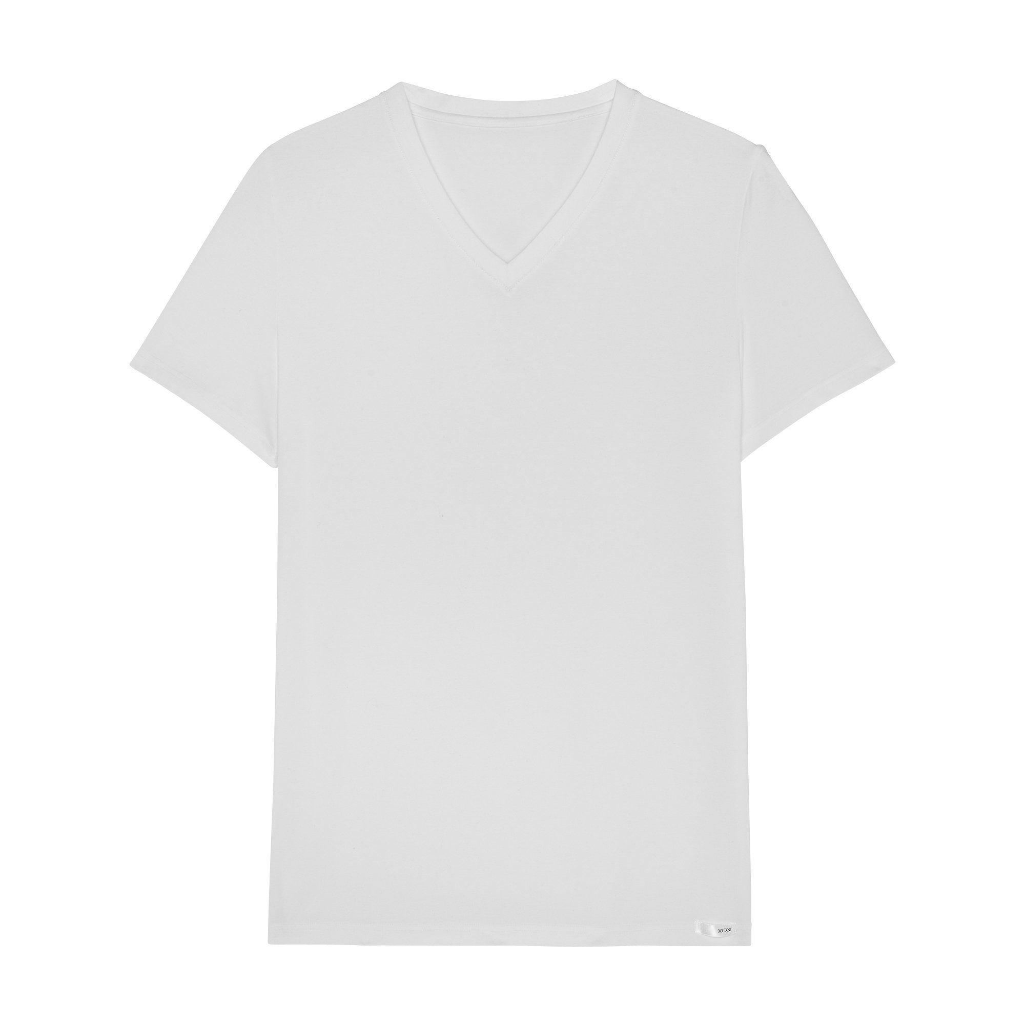 Hom V-Shirt HOM Tencel soft weiß white V-Neck Tee-Shirt