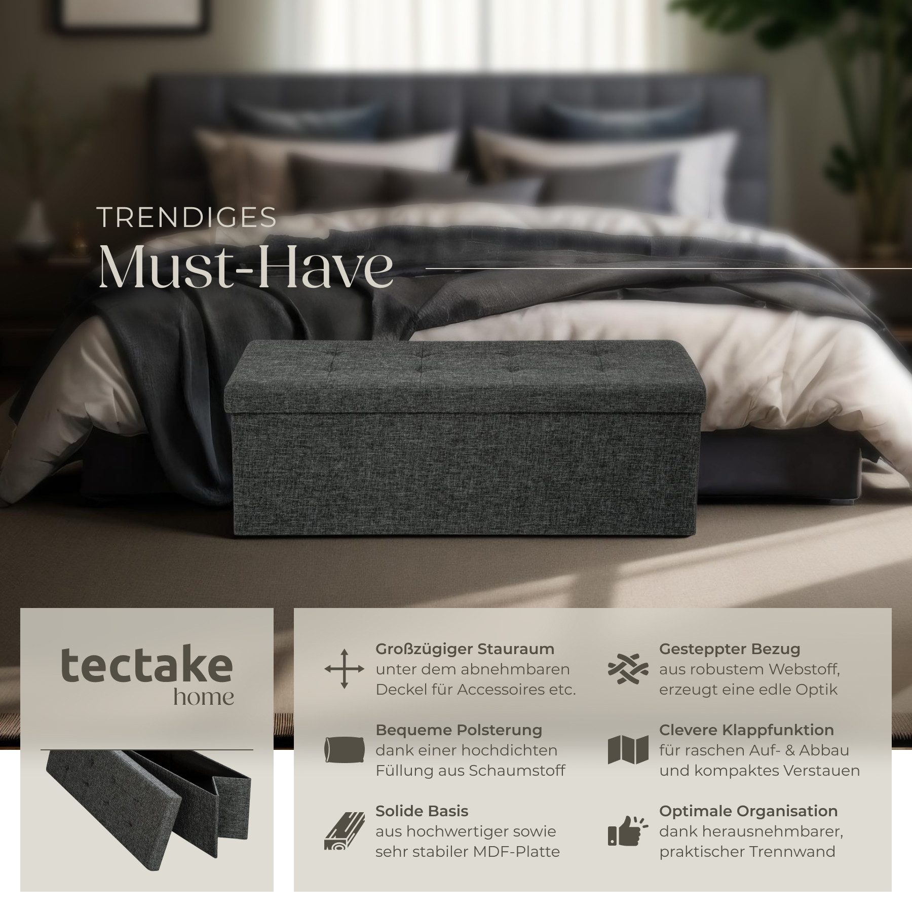 tectake Sitzhocker, faltbar günstig online kaufen
