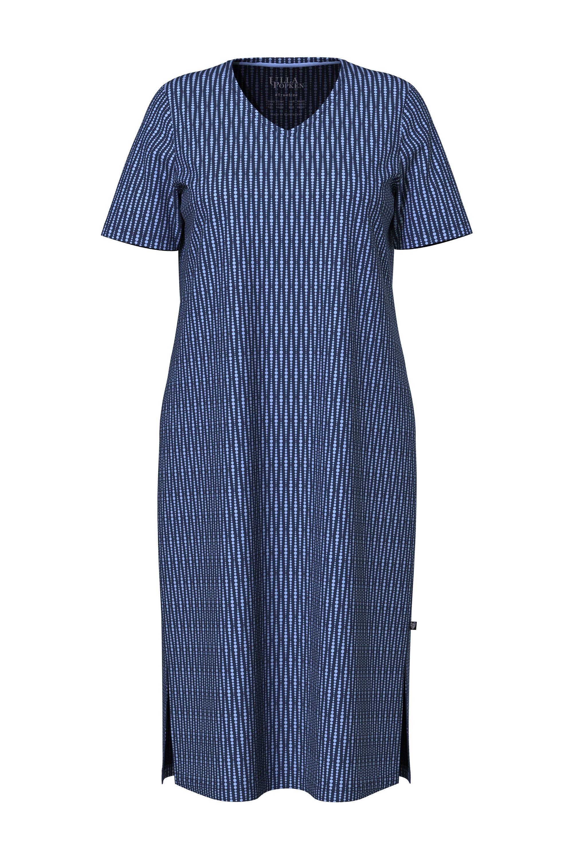 Ulla Popken Nachthemd Nachthemd Punkte V-Ausschnitt Halbarm günstig online kaufen
