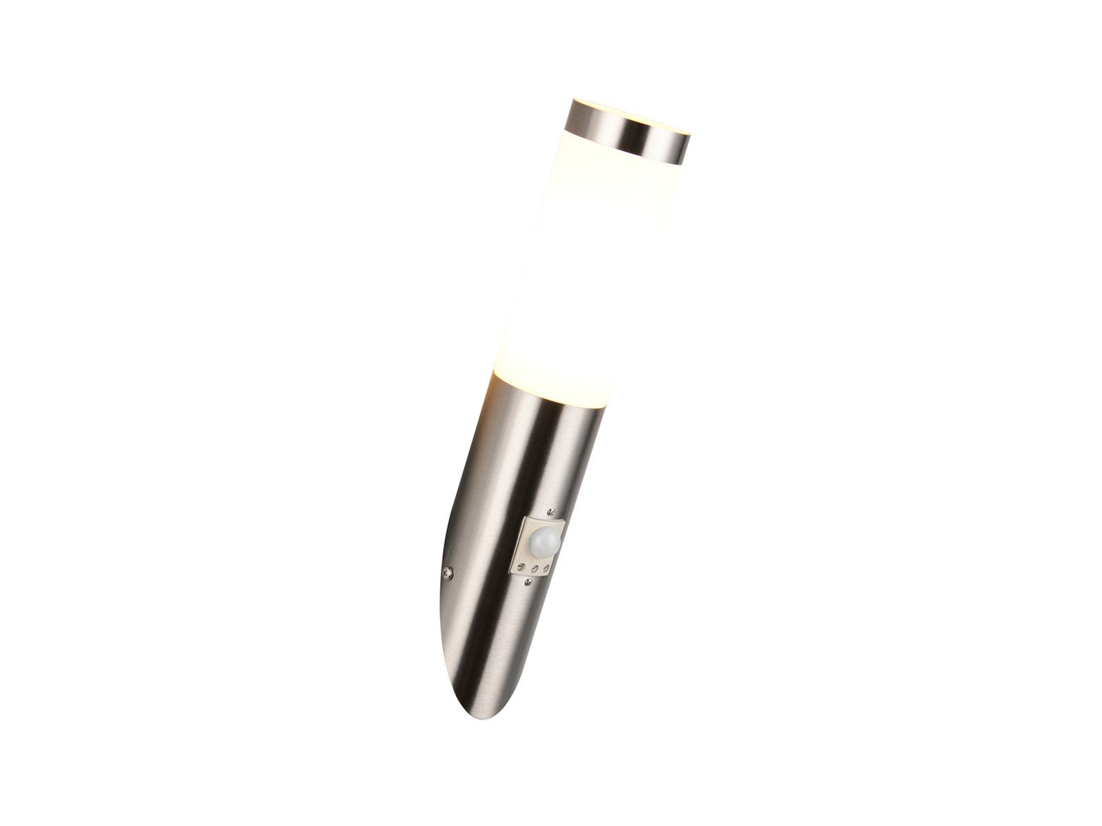 TRIO Leuchten LED Außen-Wandleuchte Edelstahl mit Bewegungsmelder, Höhe 39cm, Bewegungssensor, LED wechselbar, warmweiß, Wand Außenleuchte Haustür, moderne Hausbeleuchtung inkl. E27 LED