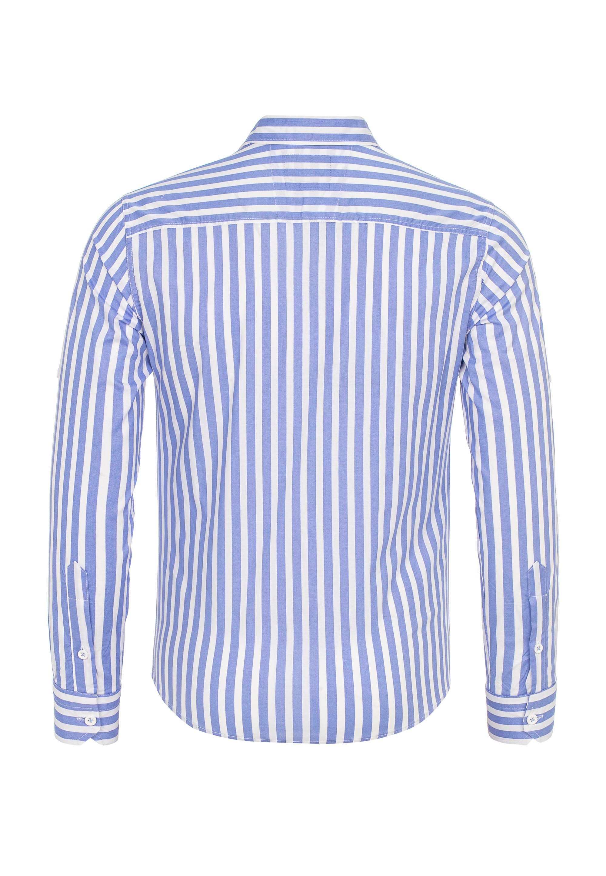 RedBridge Langarmhemd mit hellblau Muster gestreiftem Carrollton