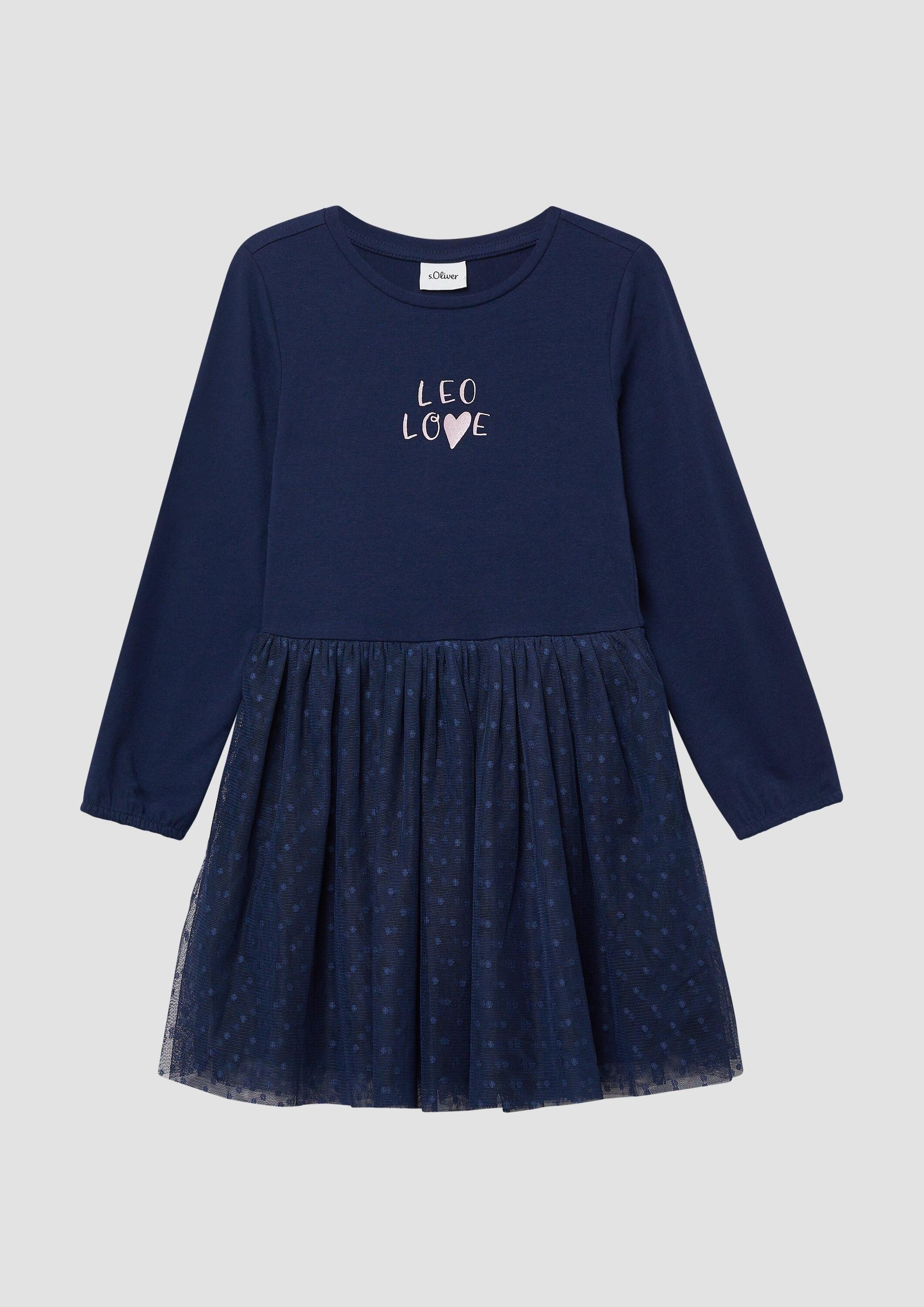 s.Oliver Minikleid Kleid Kurzes Kleid mit Mesh-Rock und Glitzerprint