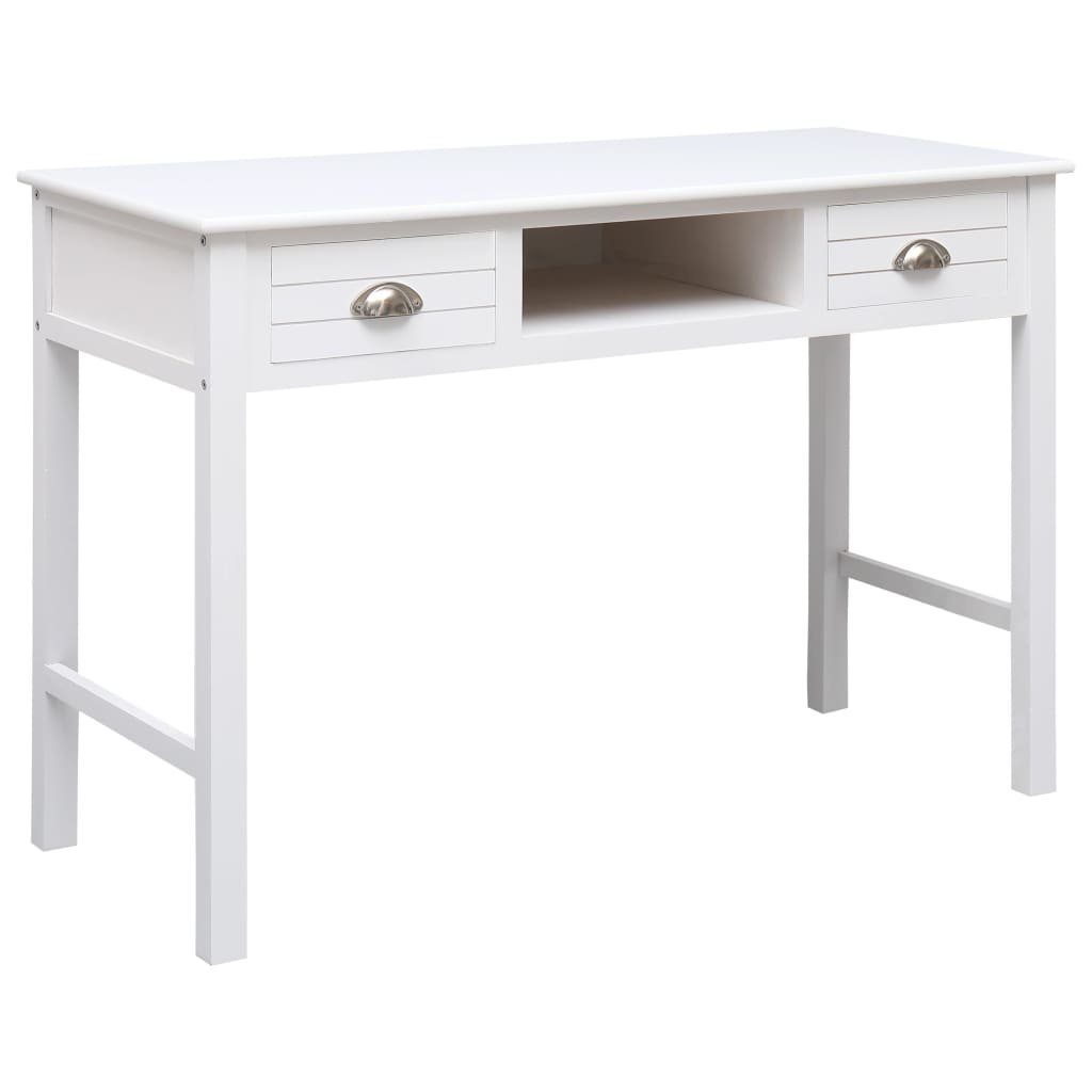 vidaXL Schreibtisch Schreibtisch Weiß 110×45×76 cm Holz