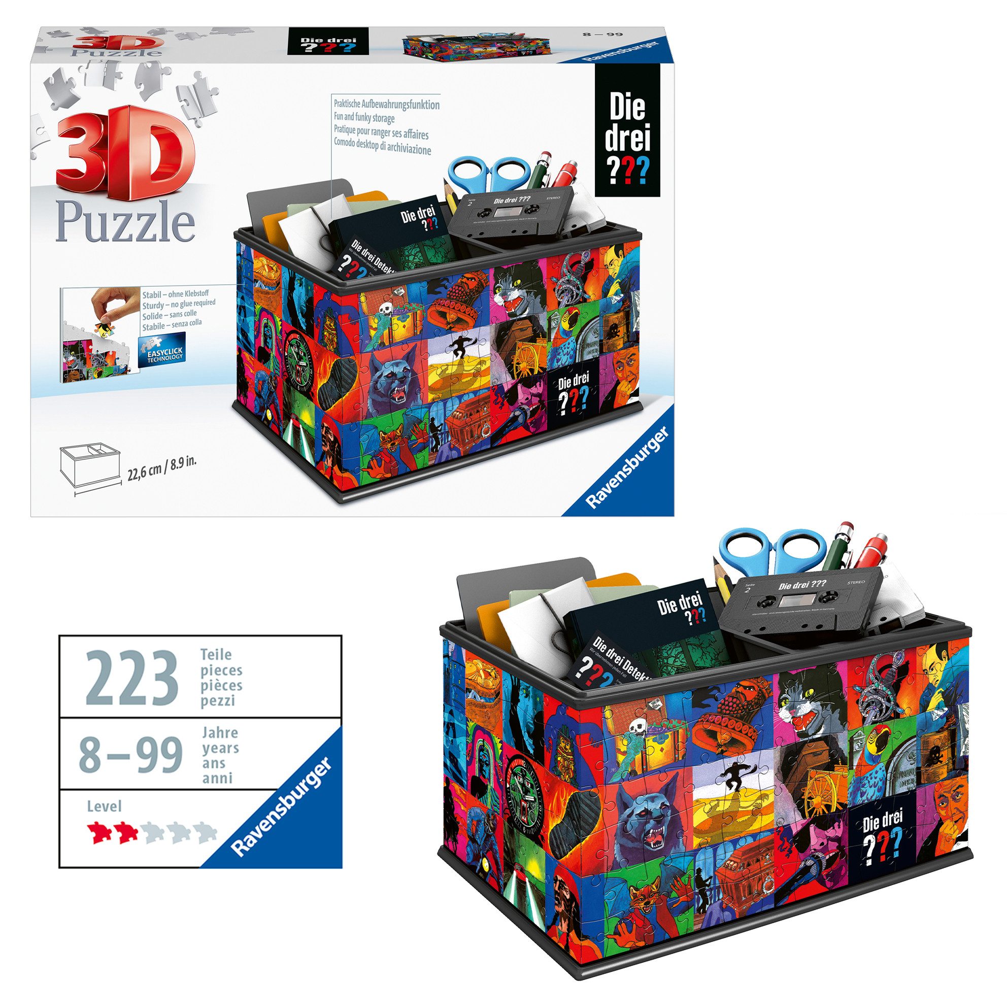 Ravensburger Verlag GmbH 3D-Puzzle Ravensburger 3D Puzzle Die drei ??? Aufbewahrungsbox 223 Teile, Puzzleteile