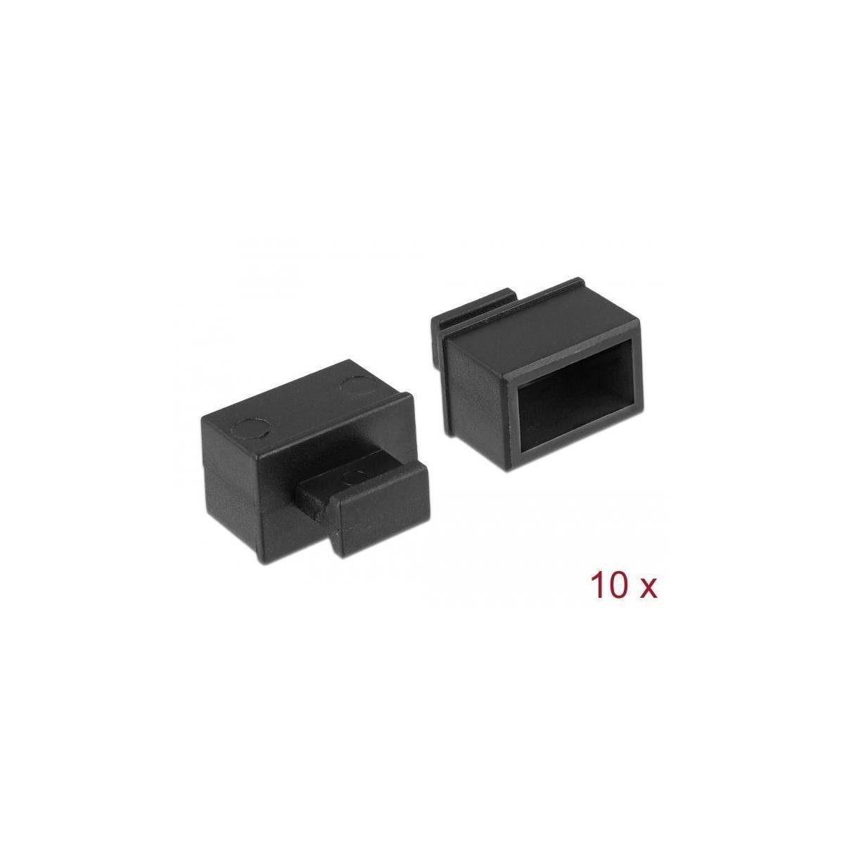 SFP - Delock Griff mit Stück Kabelverbinder-Sortiment 64021 schwarz Staubschutz Schacht 10 für