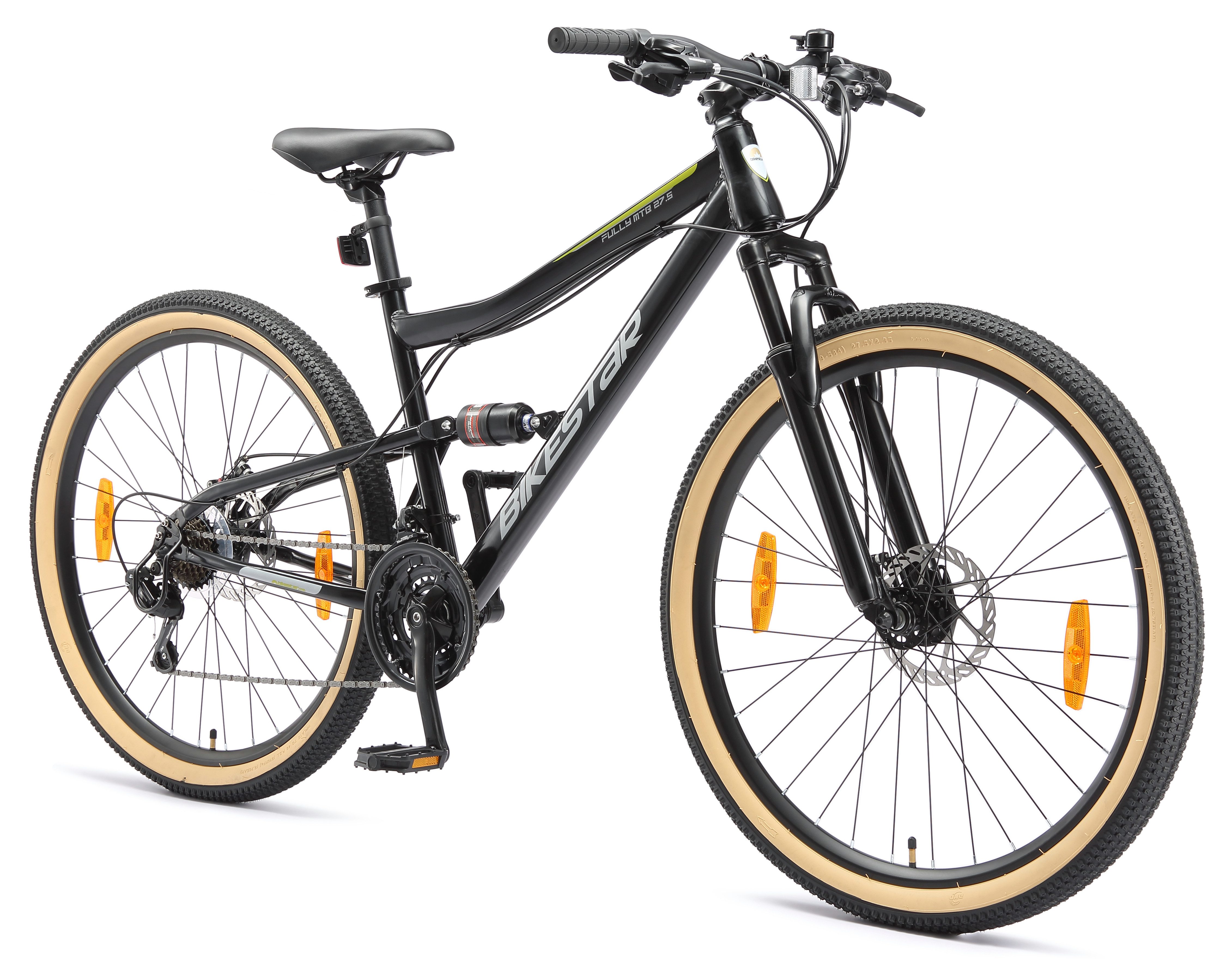 Bikestar Mountainbike, 21 Gang Shimano RD-TY300 Schaltwerk, Kettenschaltung, für Damen und Herren, Kettenschaltung