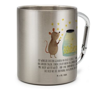 Mr. & Mrs. Panda Tasse Maus Sterne - Transparent - Geschenk, Tiermotive, Camping, Schwangers, Edelstahl, Einzigartiges Design