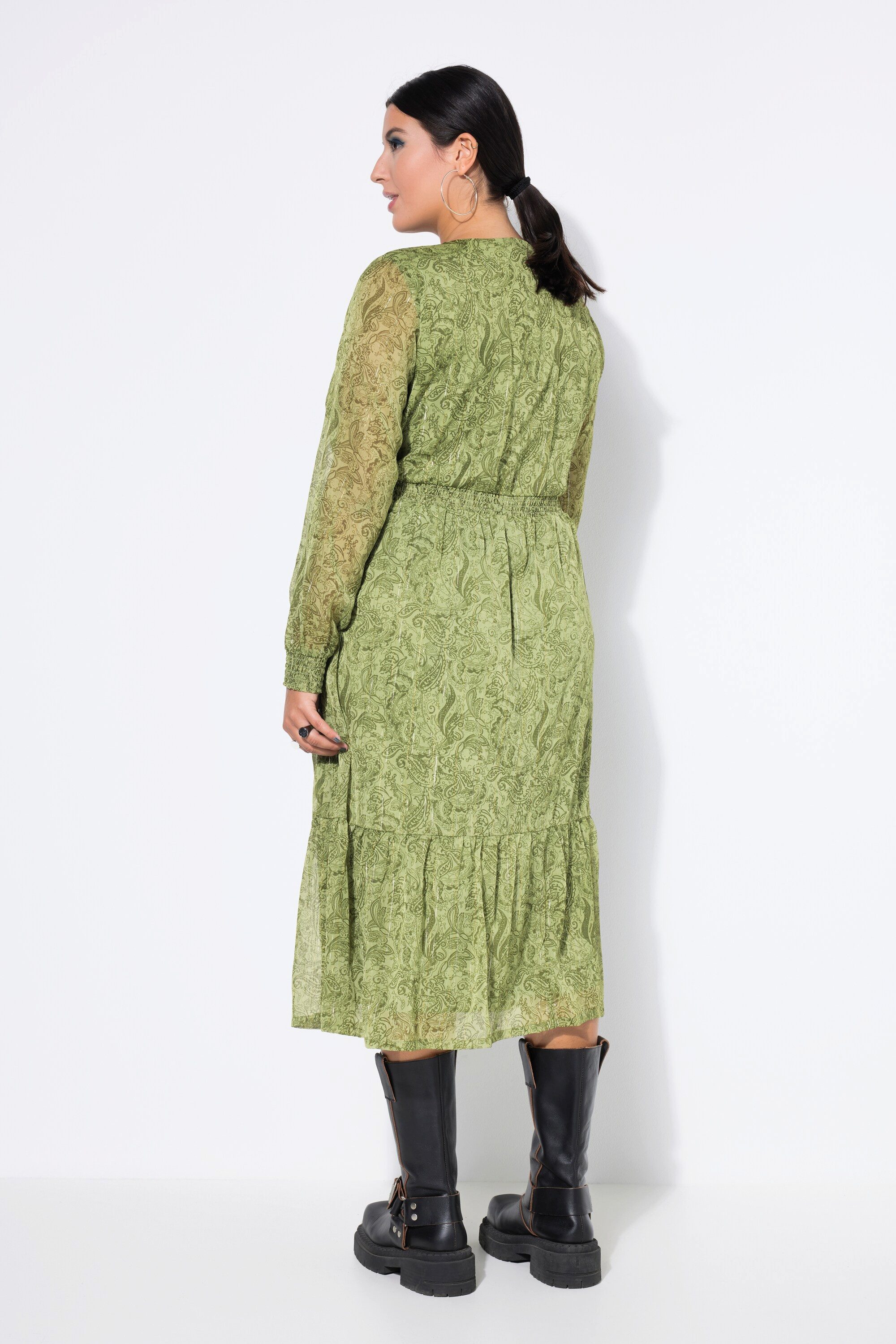 Studio Untold Maxikleid Midikleid A-Line Print Glitzerfäden