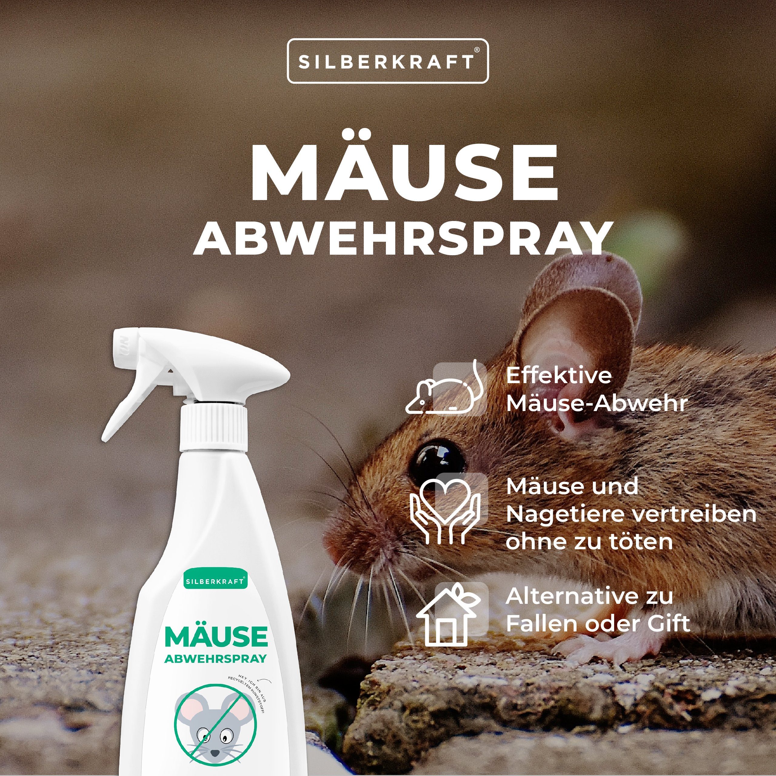 Silberkraft Insektenspray Mäuse-Abwehr-Spray, 500 ml, 1-St.