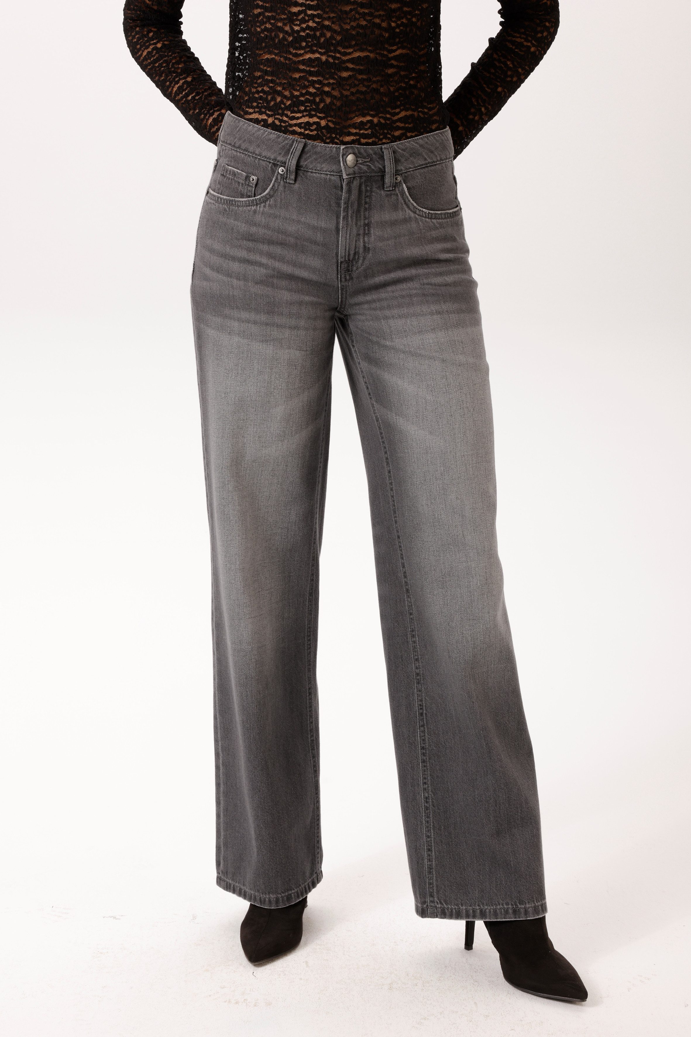Aniston CASUAL Straight-Jeans in trendiger Used-Waschung - NEUE KOLLEKTION