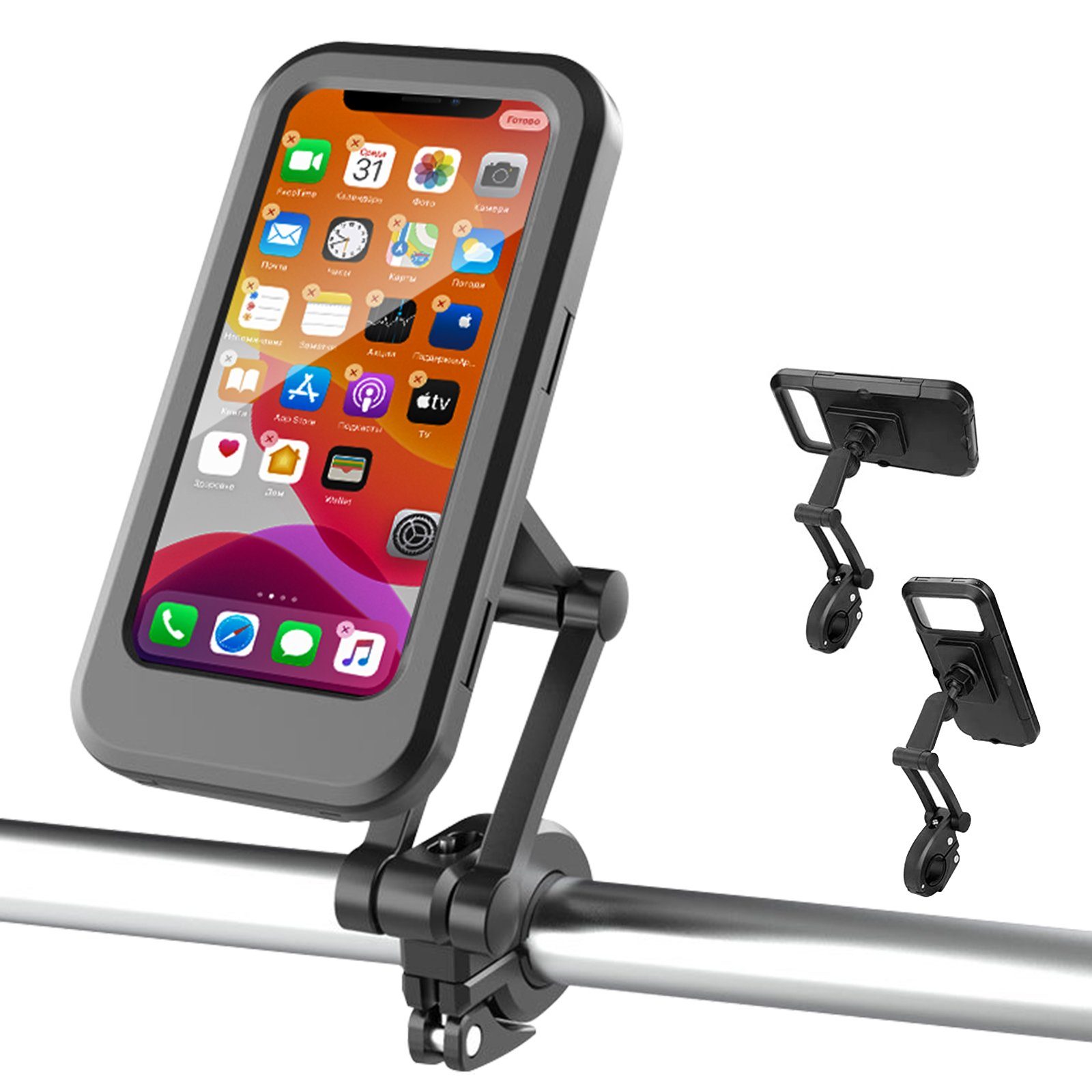 zggzerg Handyhalter für Motorrad Fahrrad 360 Drehung iPhone Samsung Smartphone  Handy-Halterung, (bis 7,00 Zoll, Für iPhone / Samsung / Huawei / XIAOMI  Serie Telefon, 360° Verstellbare)