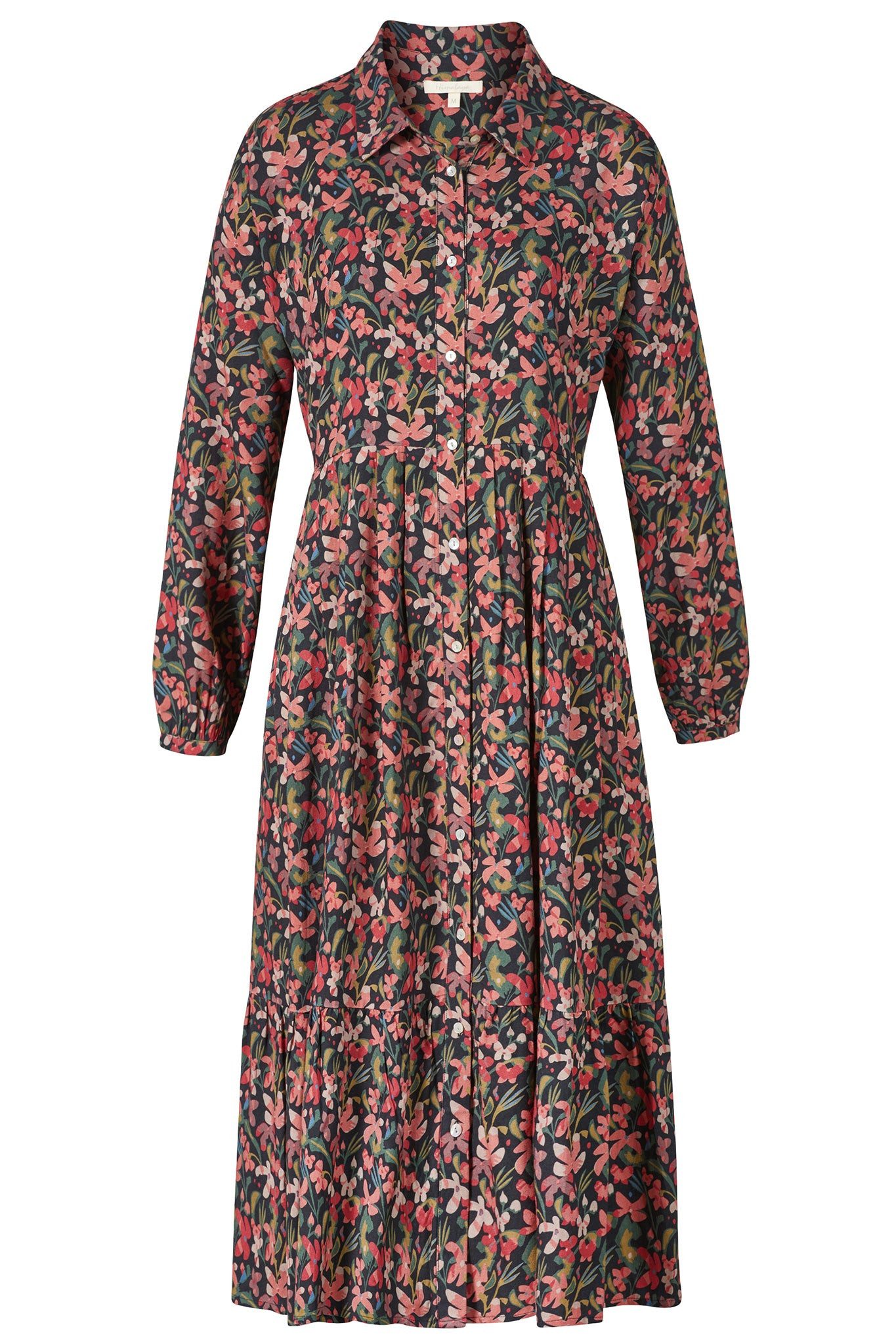 Himalaya Clothing Maxikleid Elegantes Kleid Damen mit edlem Print aus hochwertiger Viskose Bequemes Blusenkleid lang mit hohem Tragekomfort