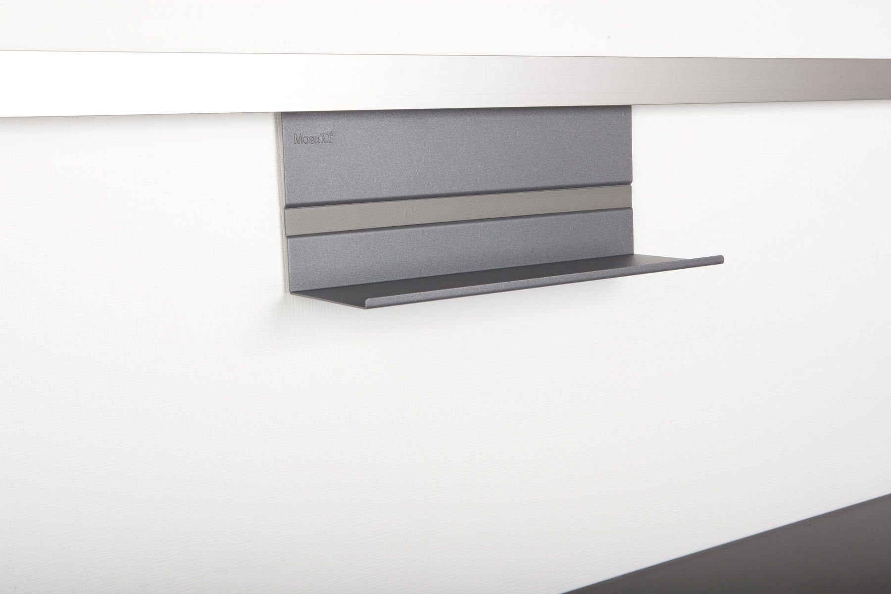 Kesseböhmer Küchenorganizer-Set Linero MosaiQ Küchen-Relingsystem Module Zubehör, Universalablage 140 graphitschwarz
