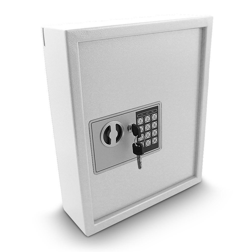 Bituxx Schlüsseltresor Schlüsselsafe elektronisch 48 Haken Eckig Lichtgrau (MS-13516), Wand- oder Schrankmontage