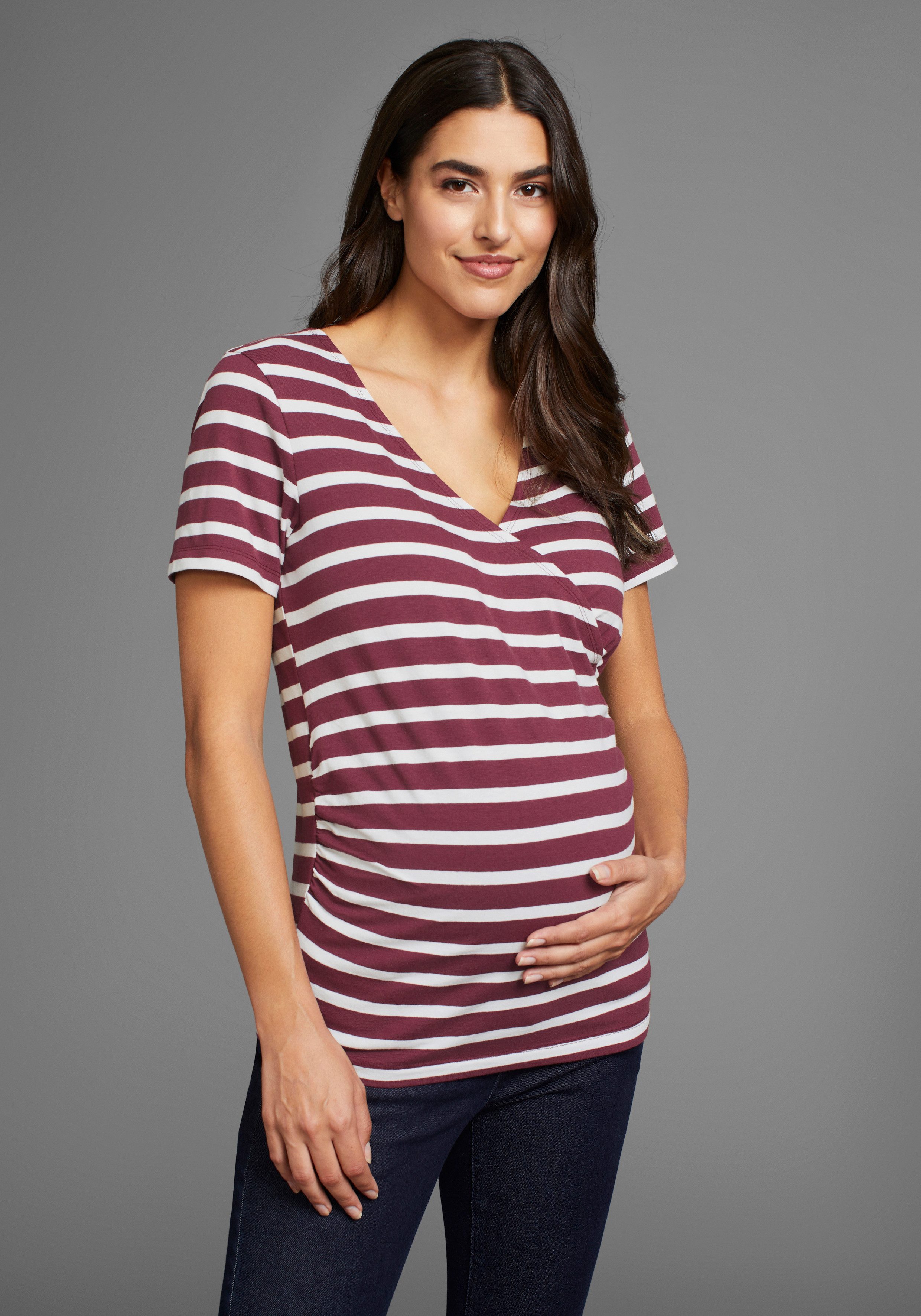 Nine-month maternity shirt, 2-pack T-shirts for pregnancy and breastfeeding (pack, 2-piece, 2), for comfortable breastfeeding