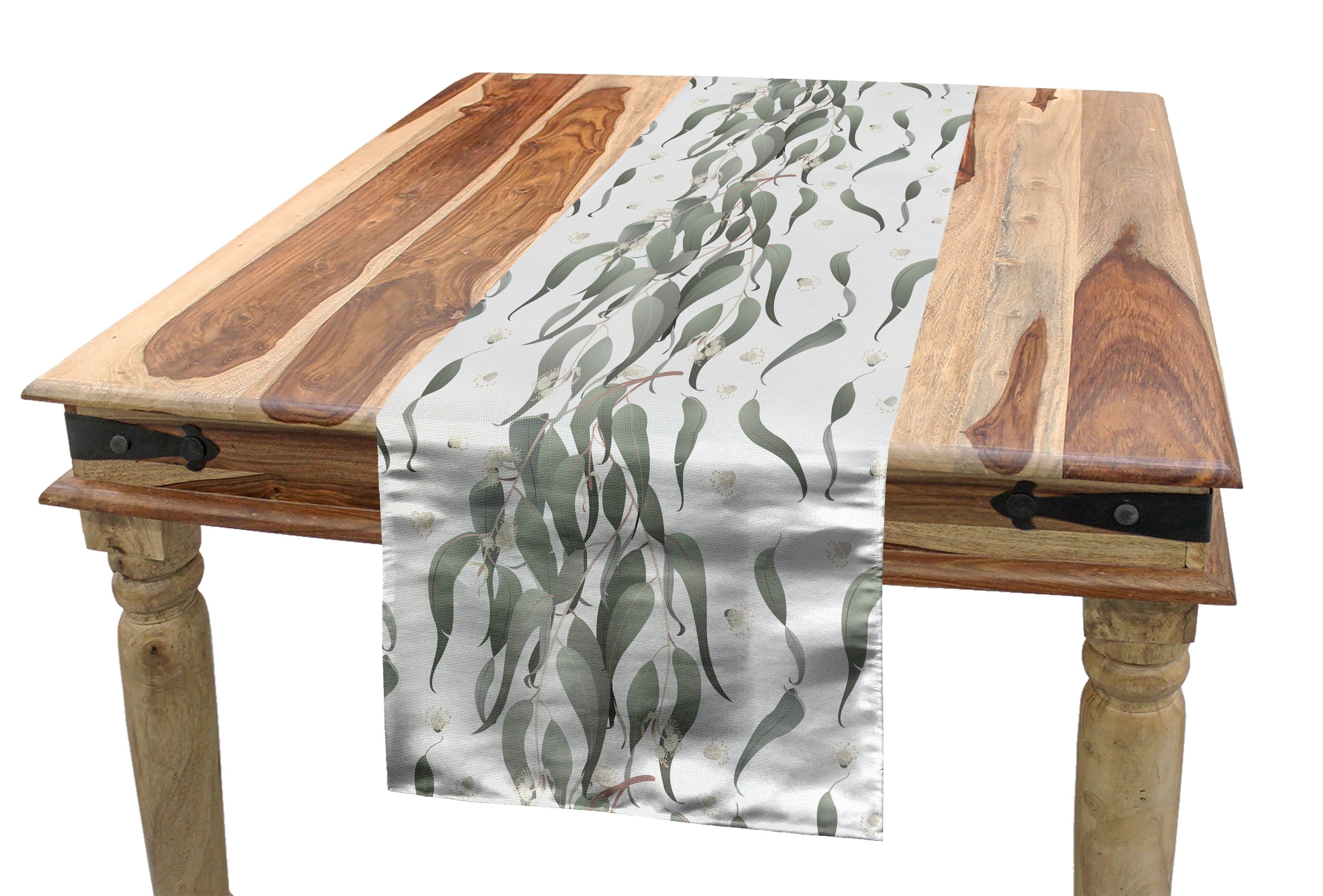 Rechteckiger Küche Tischläufer, Dekorativer Eukalyptus Vertikal-Blätter-Entwurf Esszimmer Tischläufer Abakuhaus