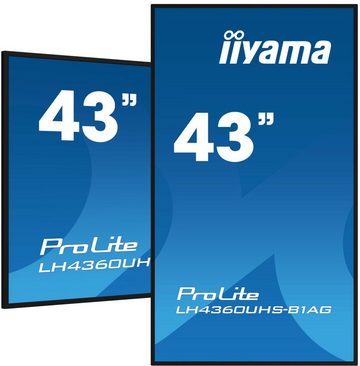 Iiyama Dis Public 43 LH4360UHS-B1AG UHD TFT-Monitor (3840 x 2160 px, 4K Ultra HD, 8,5 ms Reaktionszeit, ELED, Wi-Fi, Lautsprecher, HDCP)
