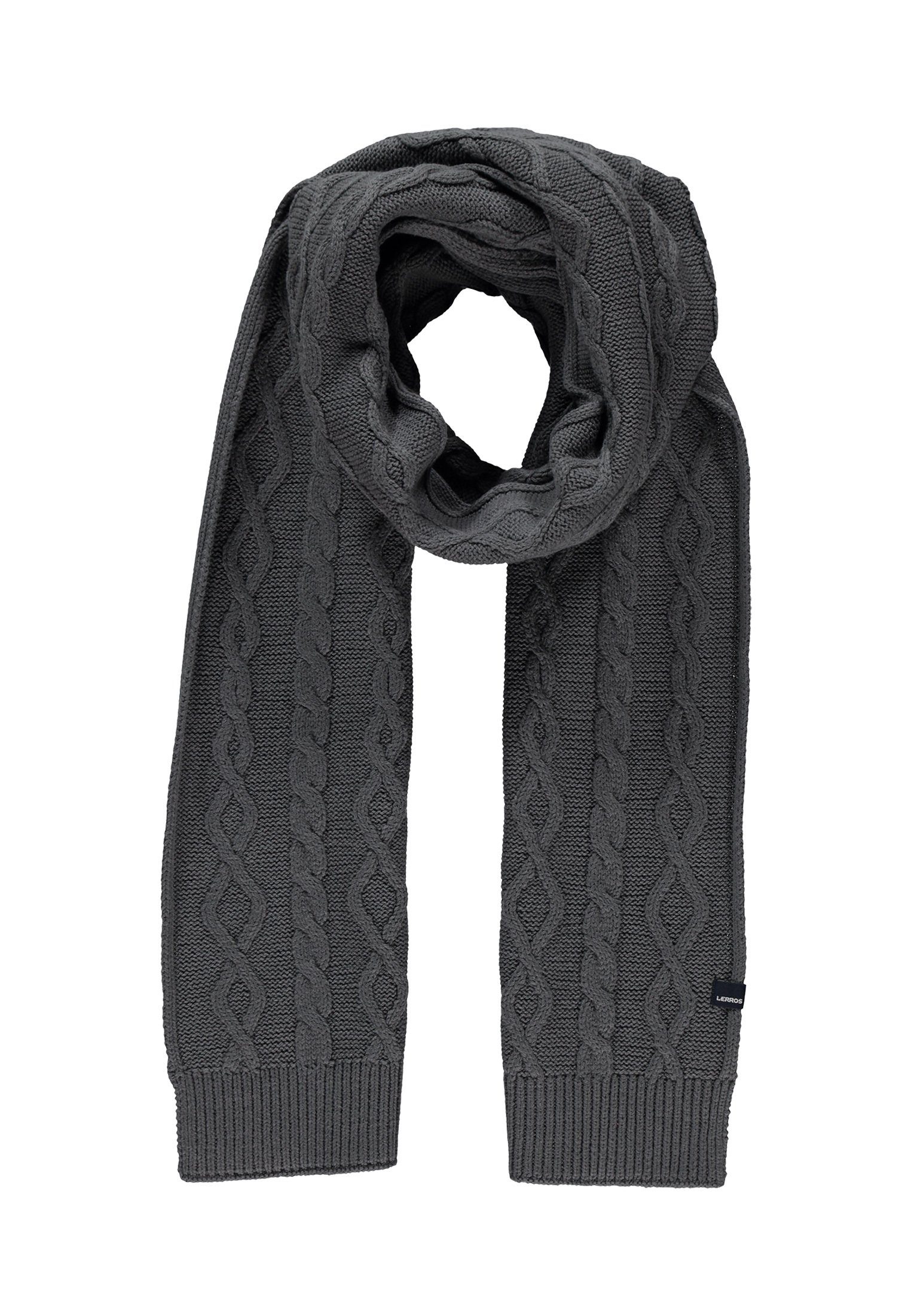 Strickschal LERROS mit SMOKY GREY LERROS Strickschal Zopfmuster