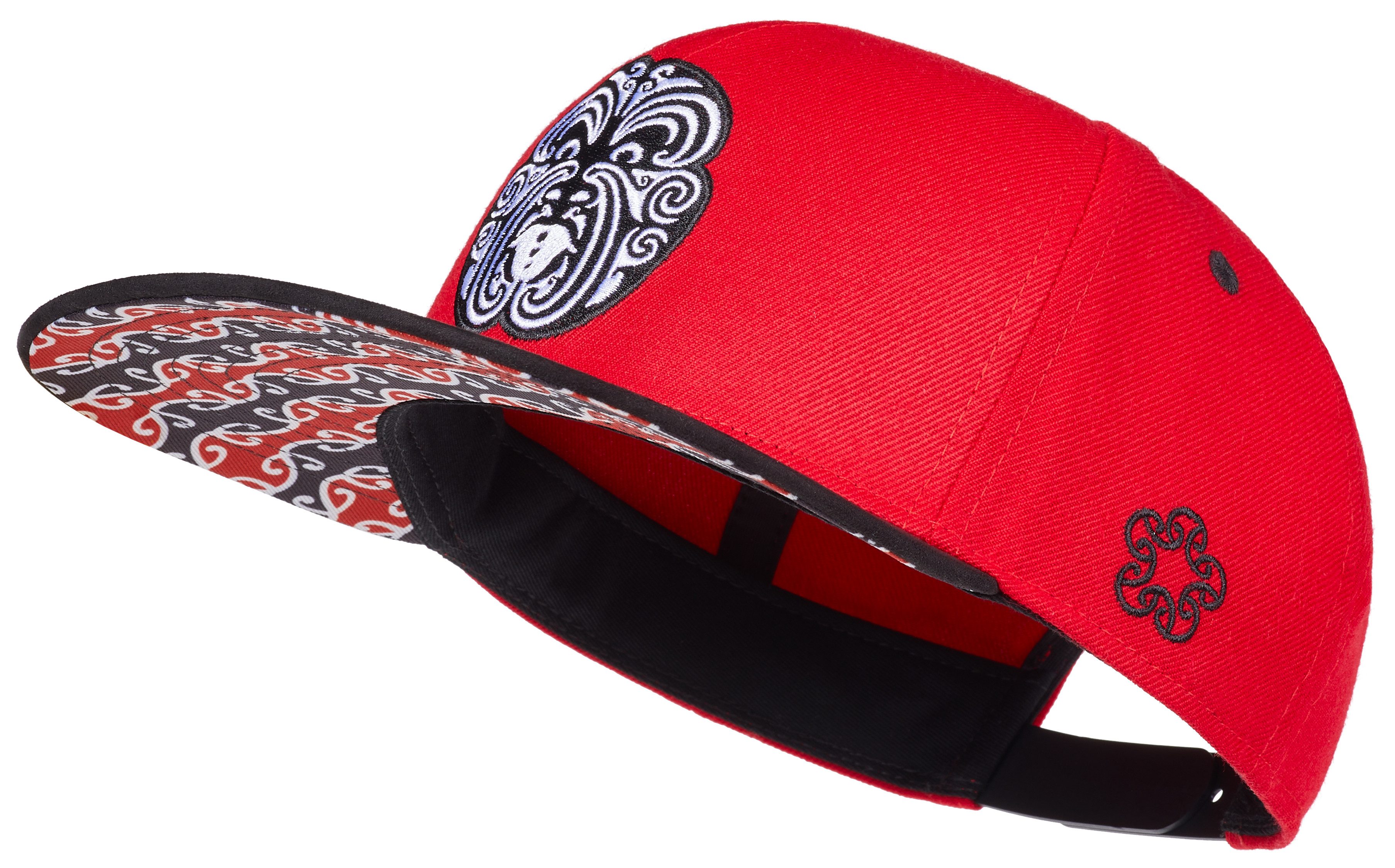 Cadency Snapback Cap Maori Basecap mit geradem Schirm, Einheitsgröße, Unisex, Rot