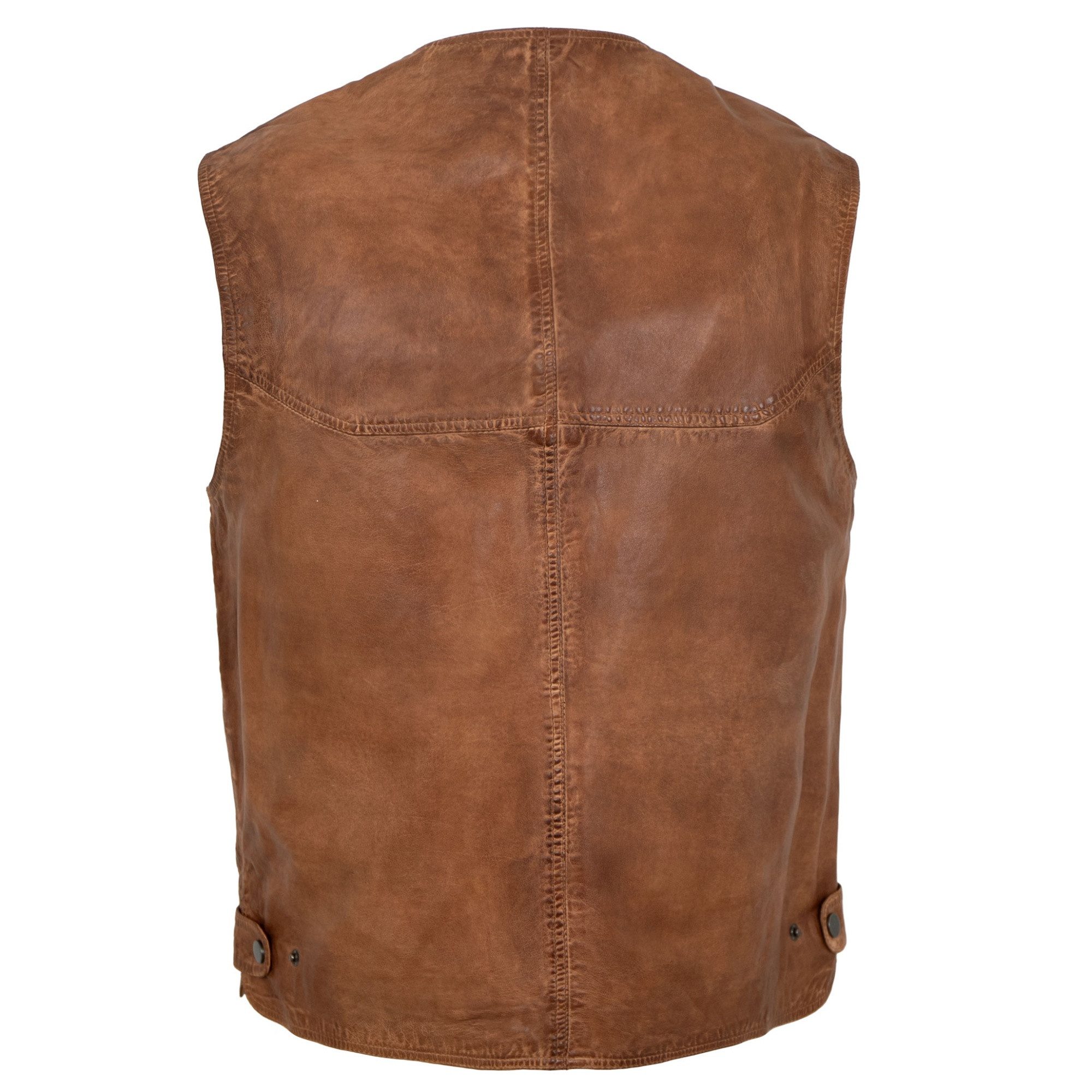 Maddox Lederweste Georgio Maddox - Herren Lederweste Weste Lammnappa whisky cognac
