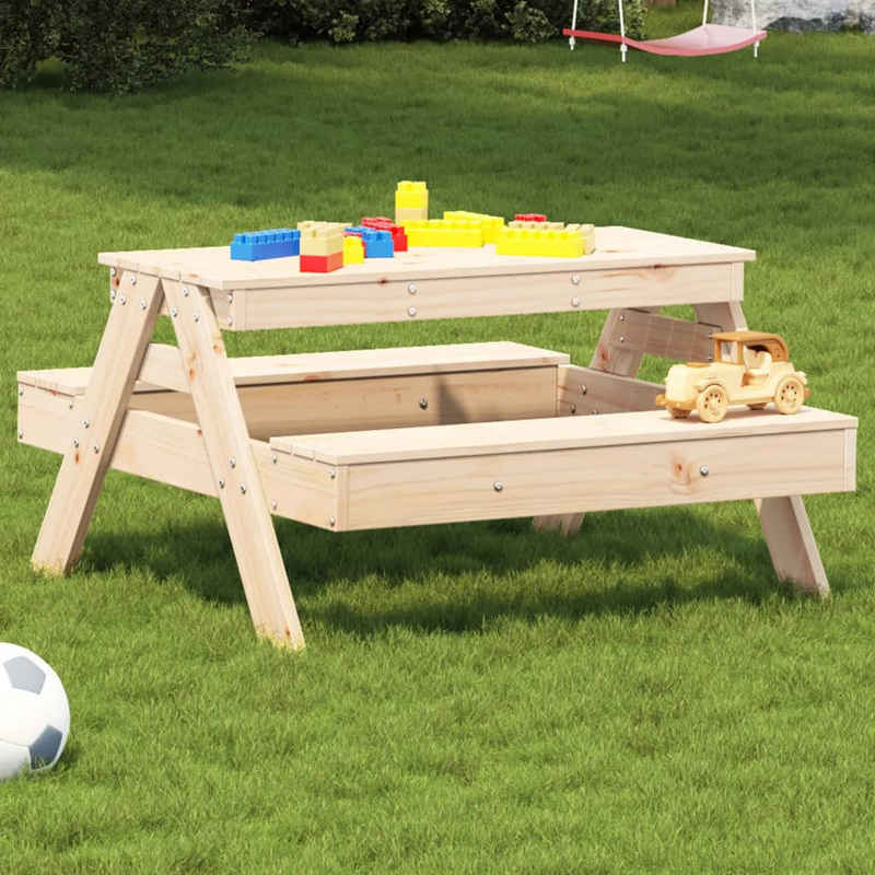 vidaXL Gartentisch Picknicktisch für Kinder 88x97x52 cm Massivholz Kiefer (1-St)