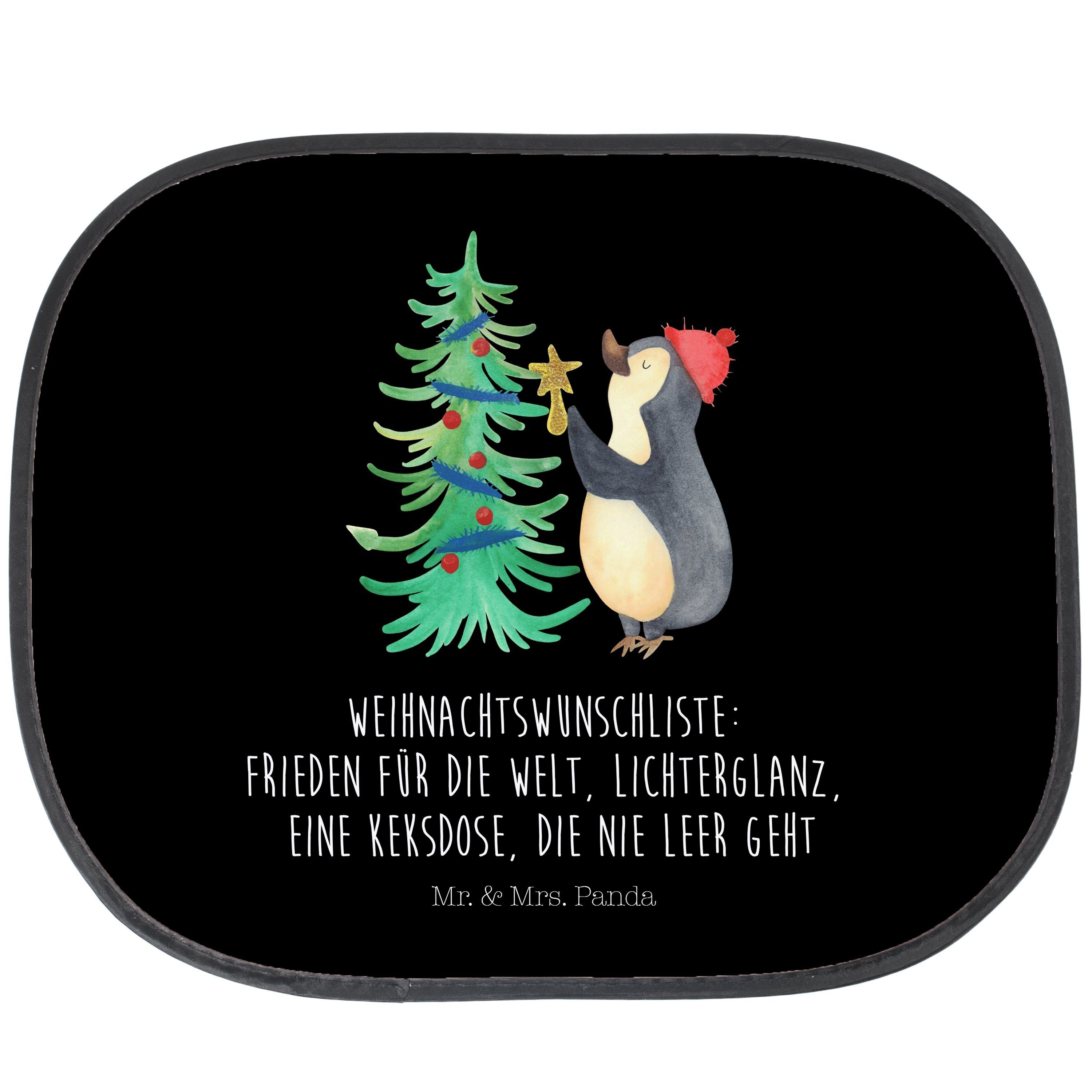 Sonnenschutz Pinguin Weihnachtsbaum - Schwarz - Geschenk, Sonnenschutzfolie, Sonne, Mr. & Mrs. Panda, Seidenmatt
