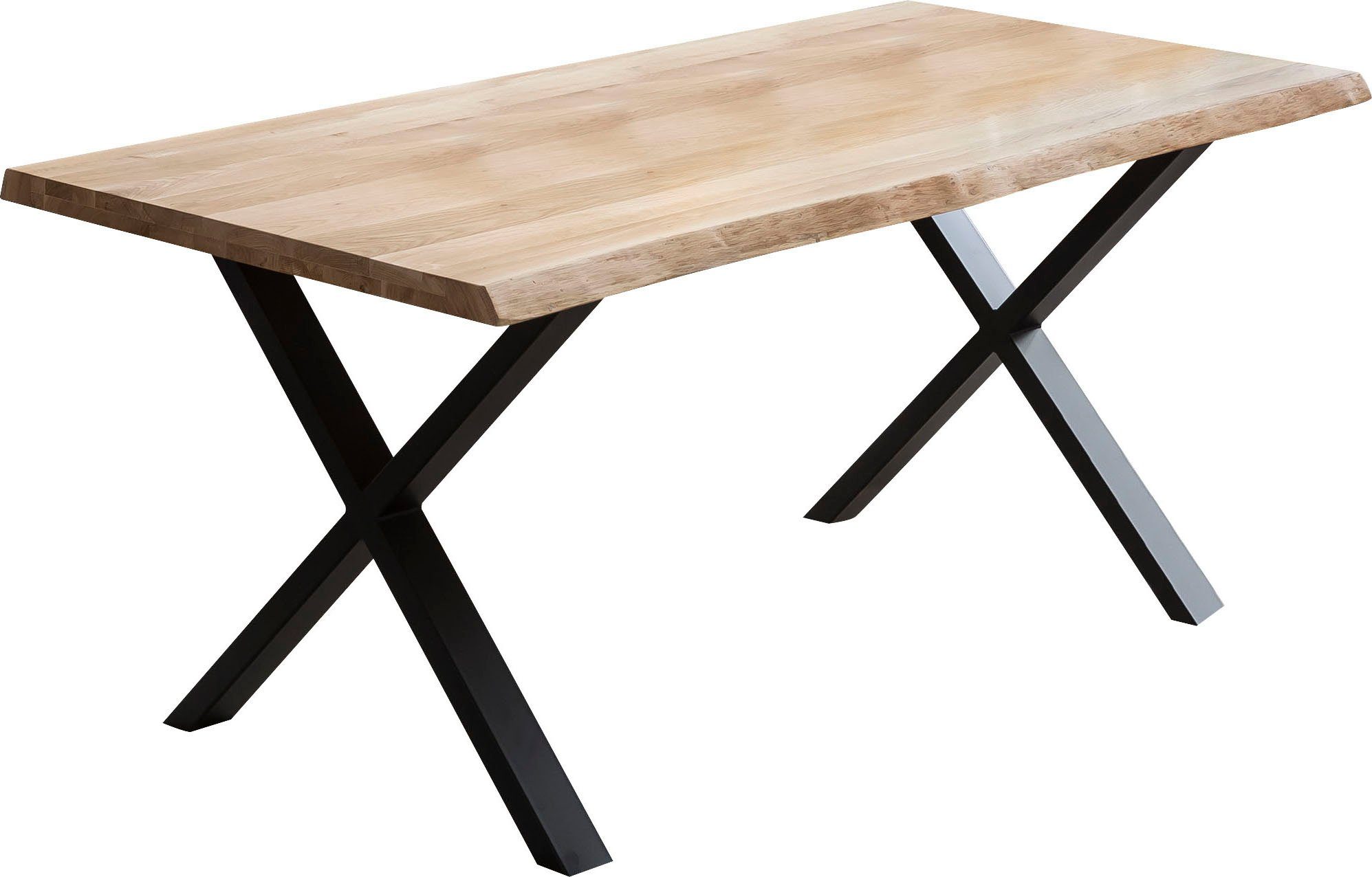 Home affaire Esstisch Tristano, Eiche massiv natur geölt, mit echter Baumkante