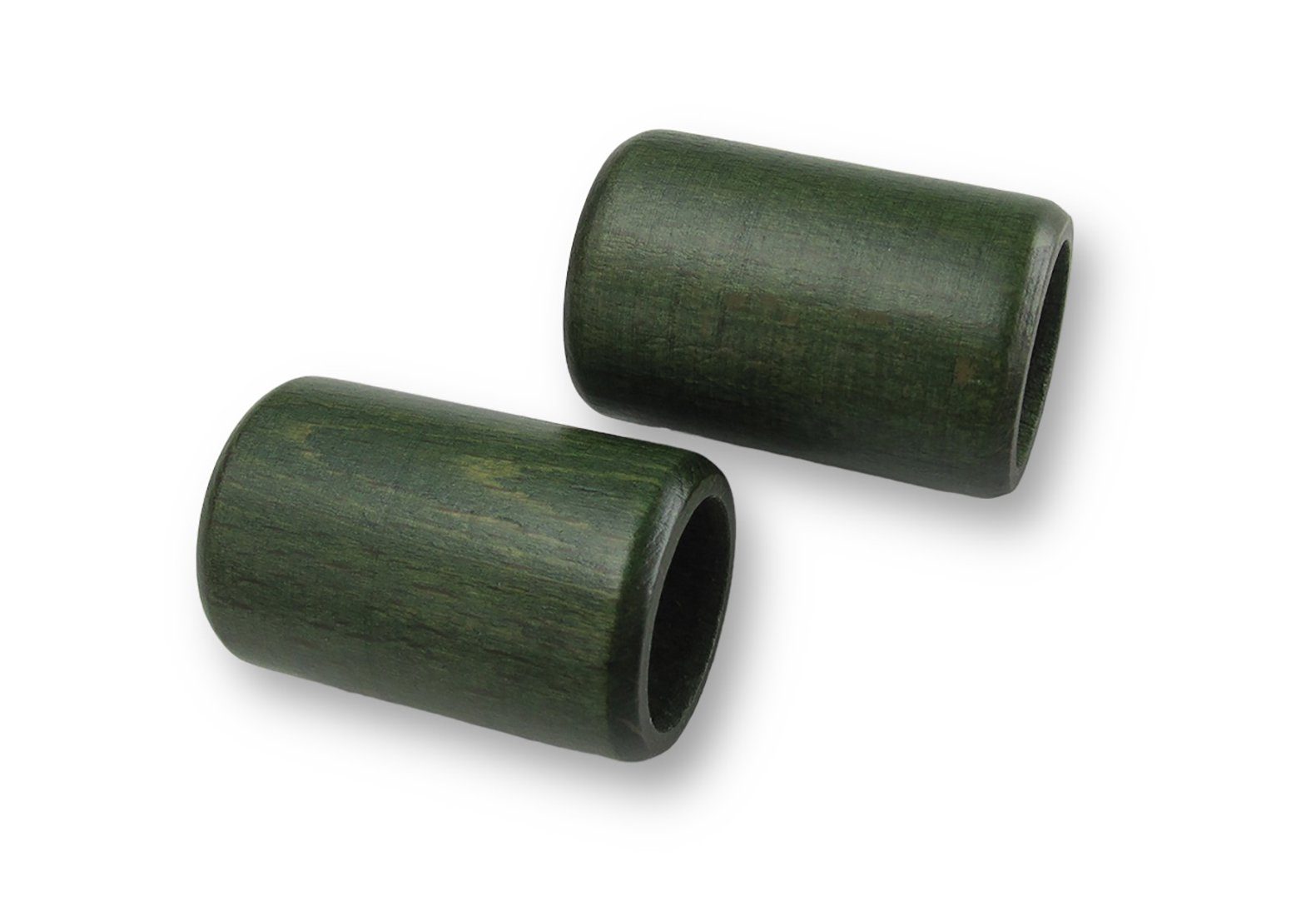 Gardinenstangen-Endstück 2 Endkappen zylindrisch aus Holz Stil 20, nodeko, passend für Stangen und Rohre Ø 20 mm, (Packung á 2 Stück), zum Aufstecken auf Gardinenstangen nordisch grün